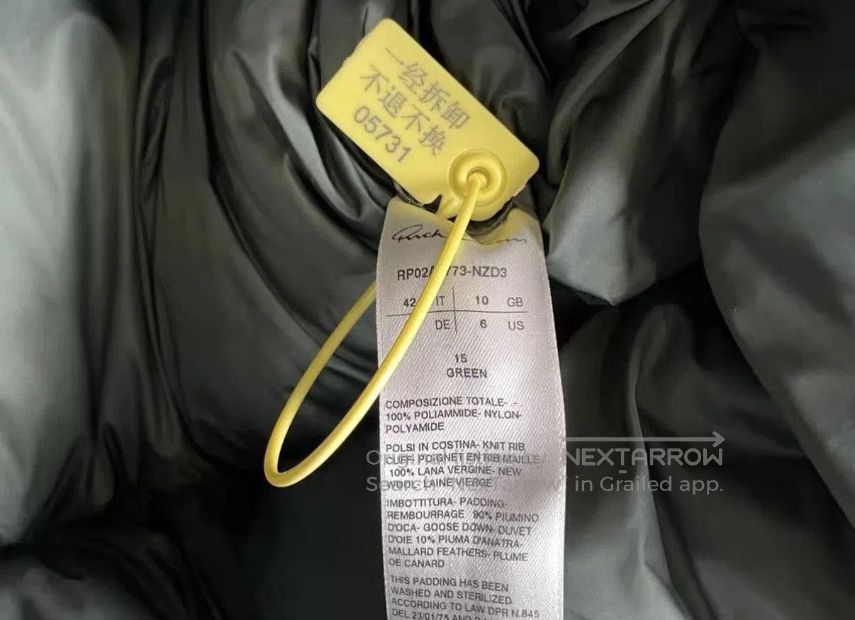 Rick Owens Green Cropped Puffer Jacket with High Collar. Size US XS / EU 42 / 0 - 5 Thumbnail
