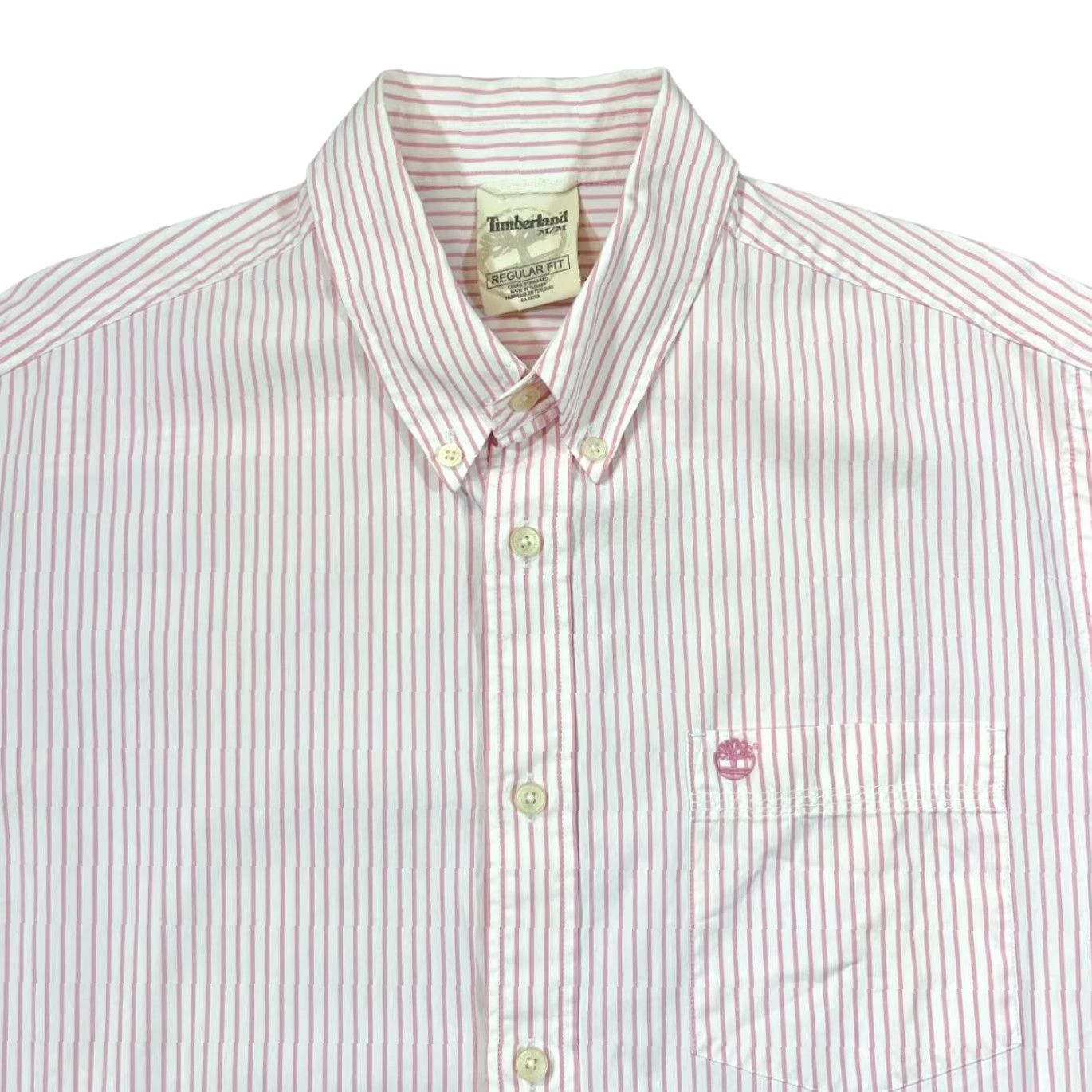 Timberland TIMBERLAND Regular Fit Pink White Striped Cotton Long Sleeve Button-Up Shirt M Mens Size US M / EU 48-50 / 2 - 2 Thumbnail