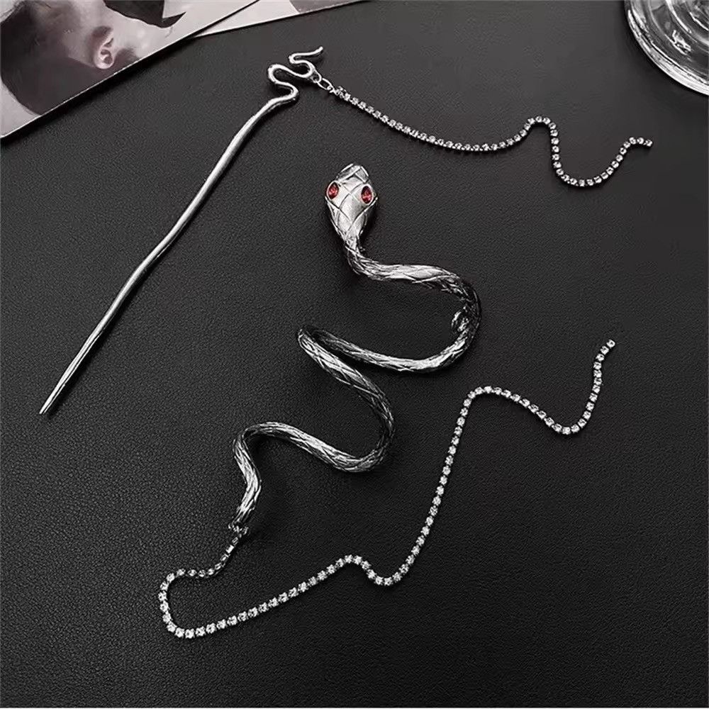 Vintage Metal Winding Snake Shape Hair Stick Hairpin 🐍 Size ONE SIZE - 2 Thumbnail