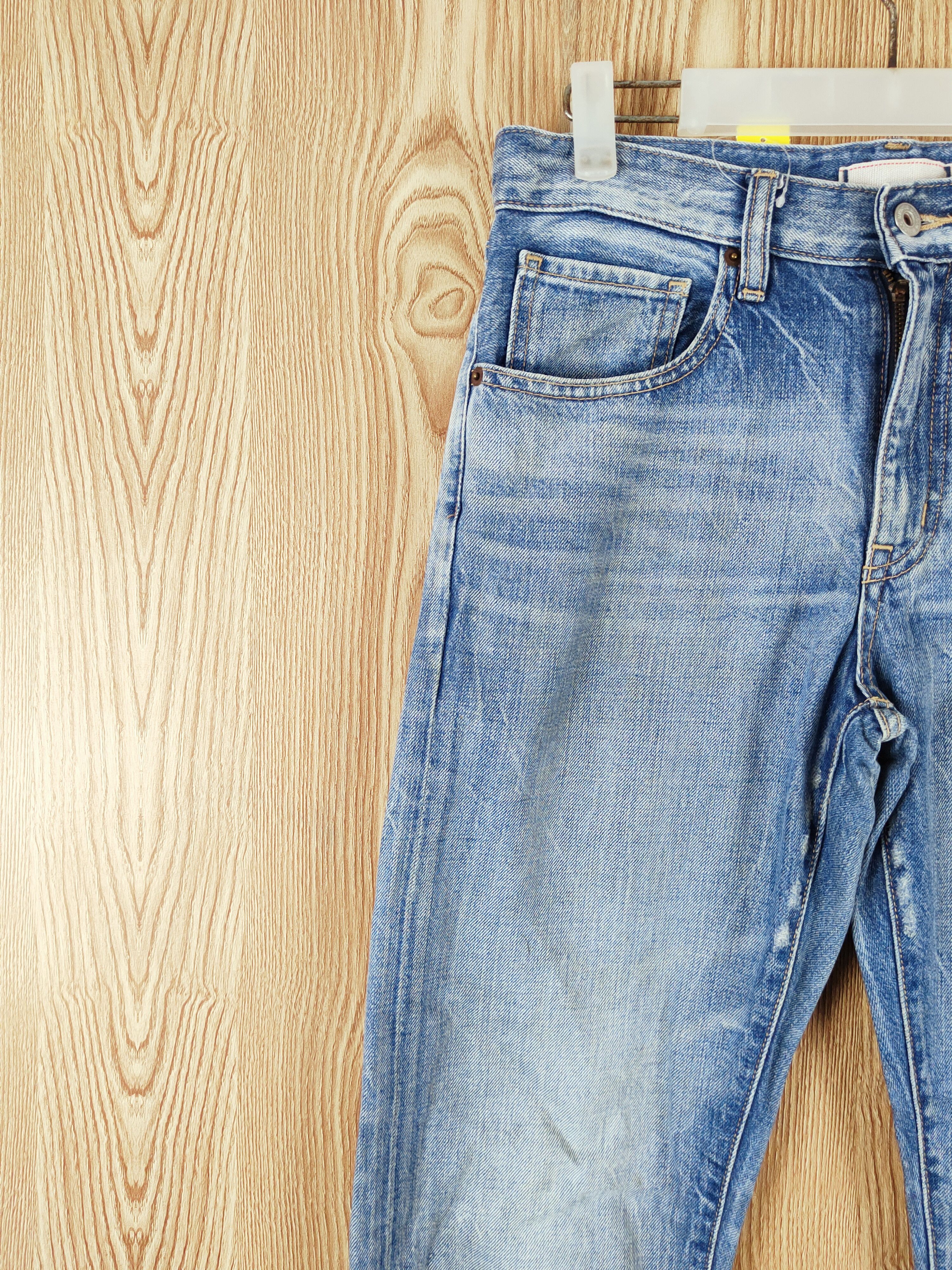 Japanese Brand Uniqlo japan vintage Blue Distressed Ripped Jeans #W532 Size US 30 / EU 46 - 3 Thumbnail