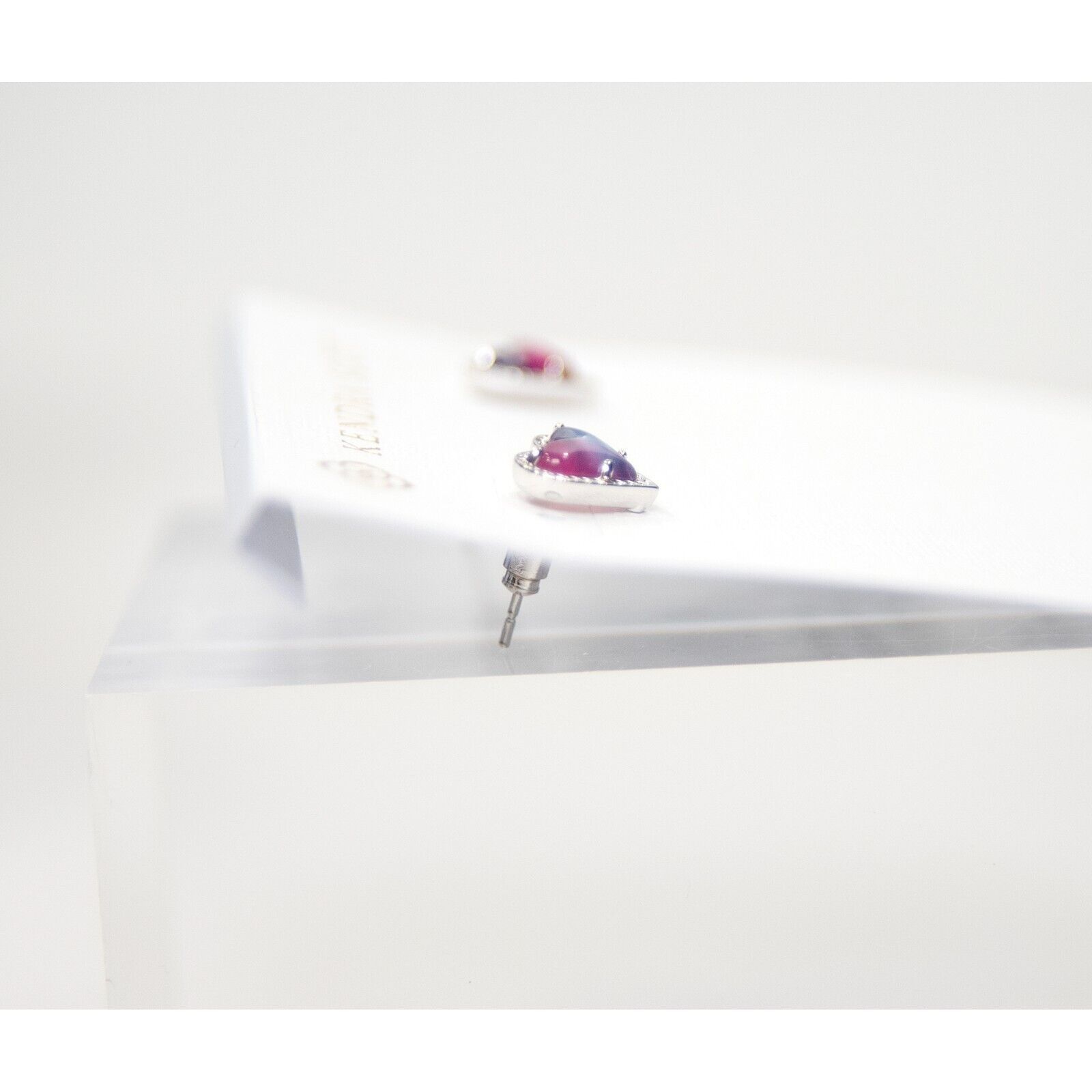 Kendra Scott Kendra Scott Ari Ombre Illusion Heart Rhodium Stud Earrings Size ONE SIZE - 4 Thumbnail
