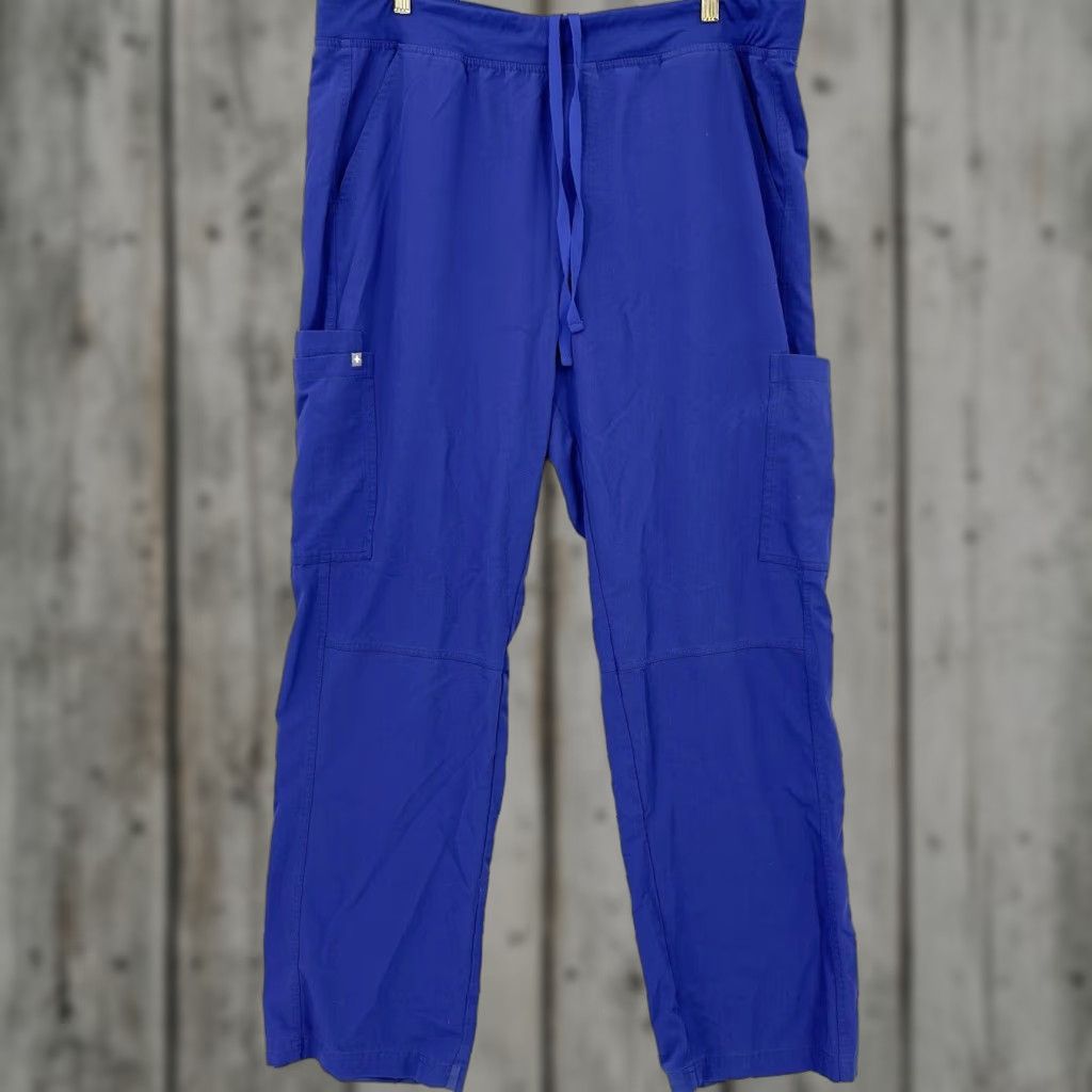Vintage FIGS Scrub Pants Mens 2XL Technical Collection Cargo Axim Pull On Nurse Blue Pants Mens 2XL Blue FIGS Medical Solid Polyester Size US 39 - 1 Thumbnail