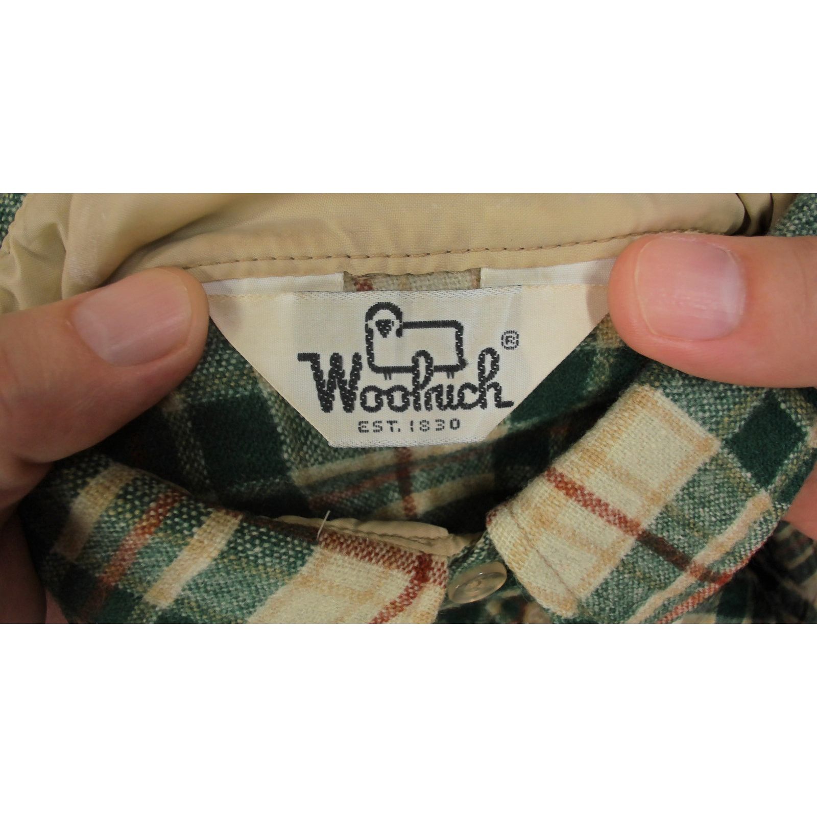 Woolrich Woolen Mills Vintage 70s Woolrich Green Plaid Wool Tunic Flannel Shirt Size L / US 10 / IT 46 - 7 Thumbnail