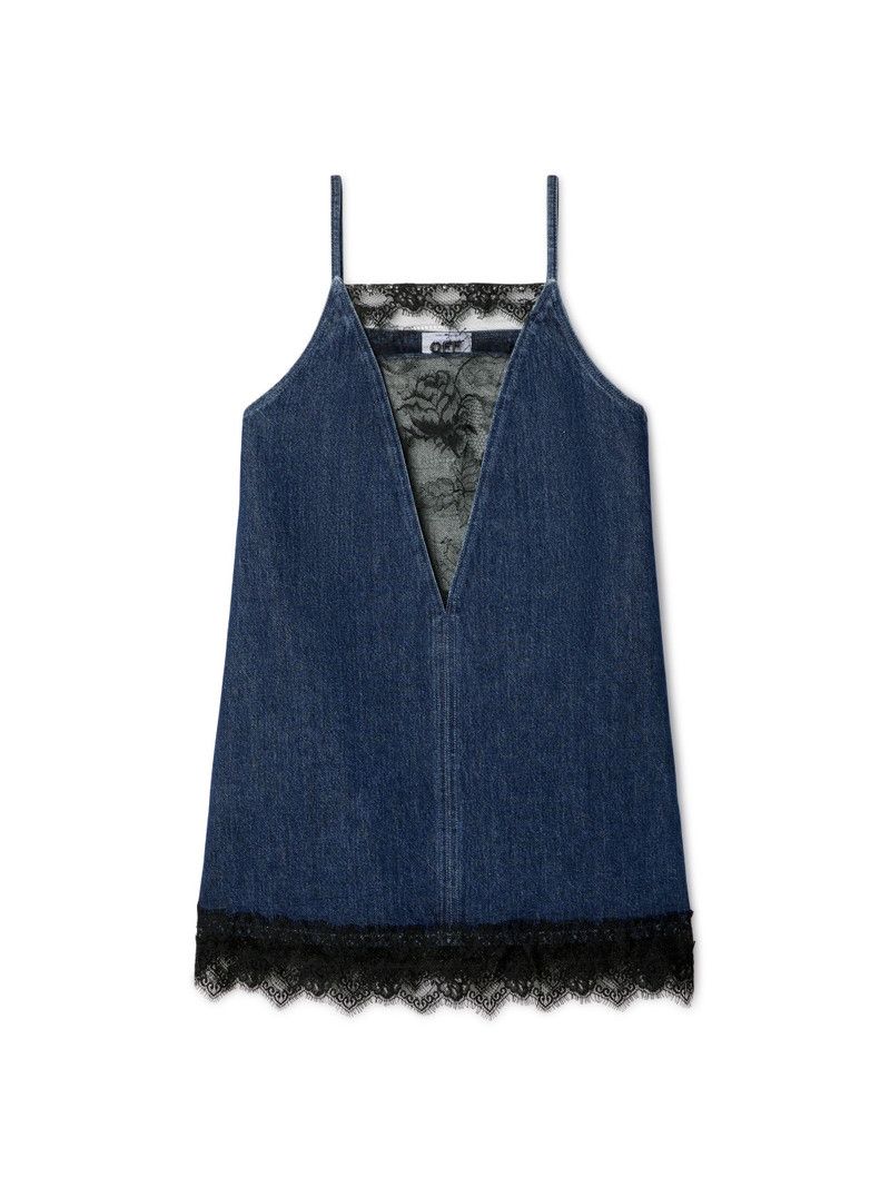 Off-White o1y1225 Mini Dress in Blue/Black Size S / US 4 / IT 40 - 1 Thumbnail