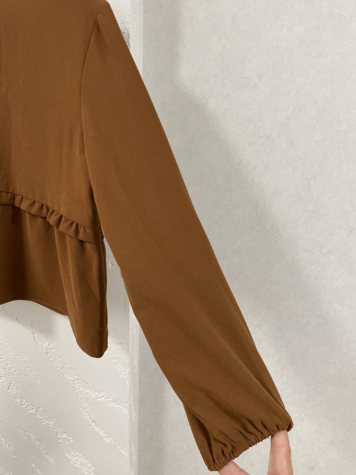 Sezane Sezane Brown Viscose Long Sleeve Bianca Noisette NWT Blouse Size M / US 6-8 / IT 42-44 - 12 Thumbnail