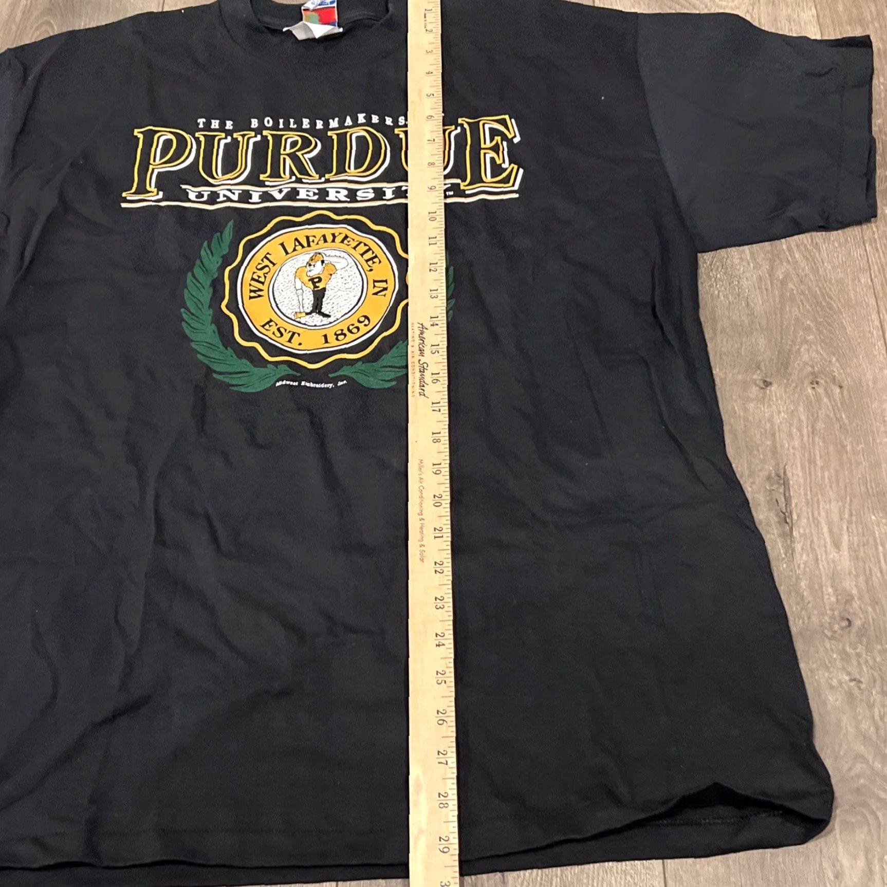 Vintage VINTAGE 90s Purdue Boilermakers T-Shirt Men’s Large Black Midwest Embroidery Single Stitch Cotton Size US L / EU 52-54 / 3 - 4 Thumbnail