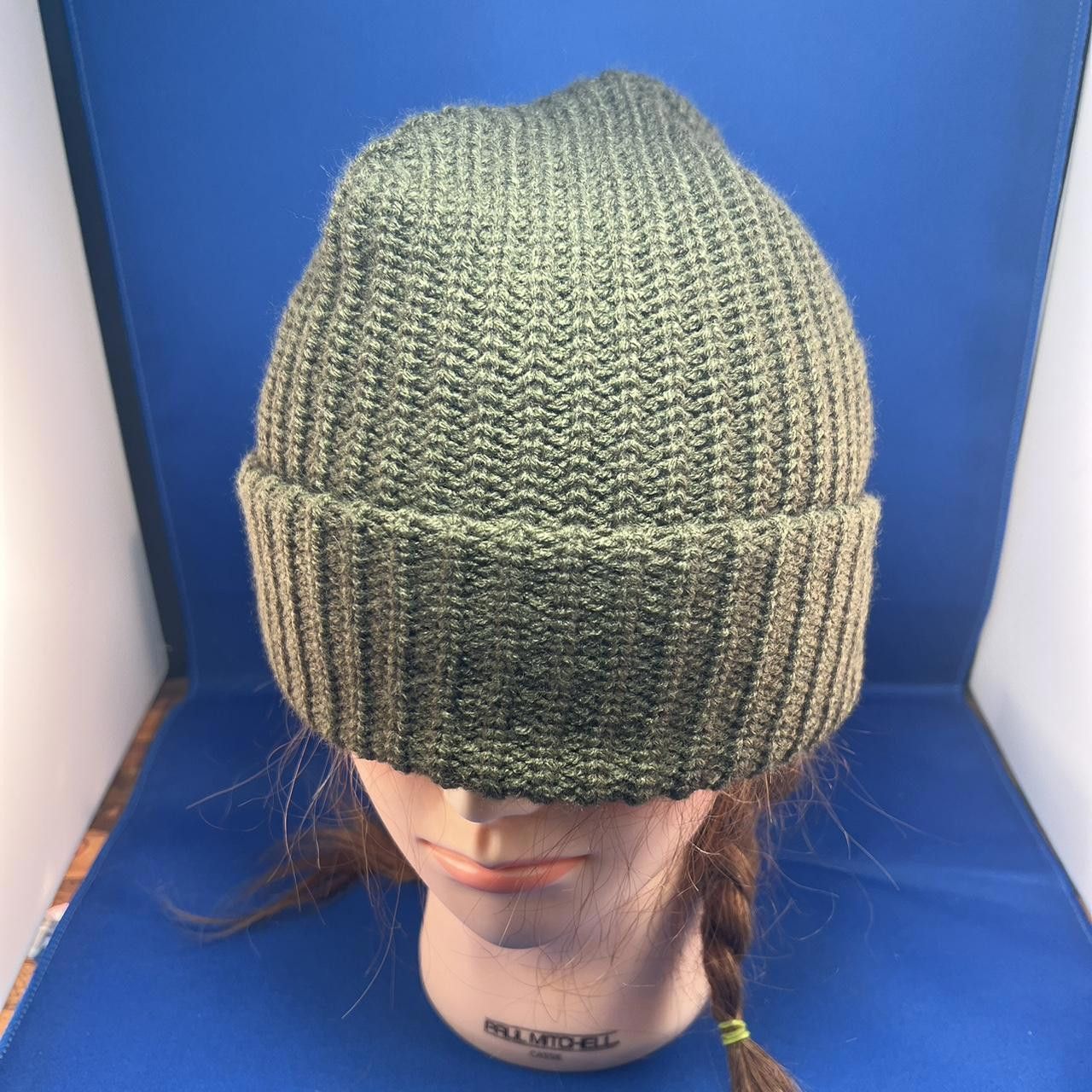 Designer Cozy Knit Green Beanie Hat Size ONE SIZE - 2 Thumbnail