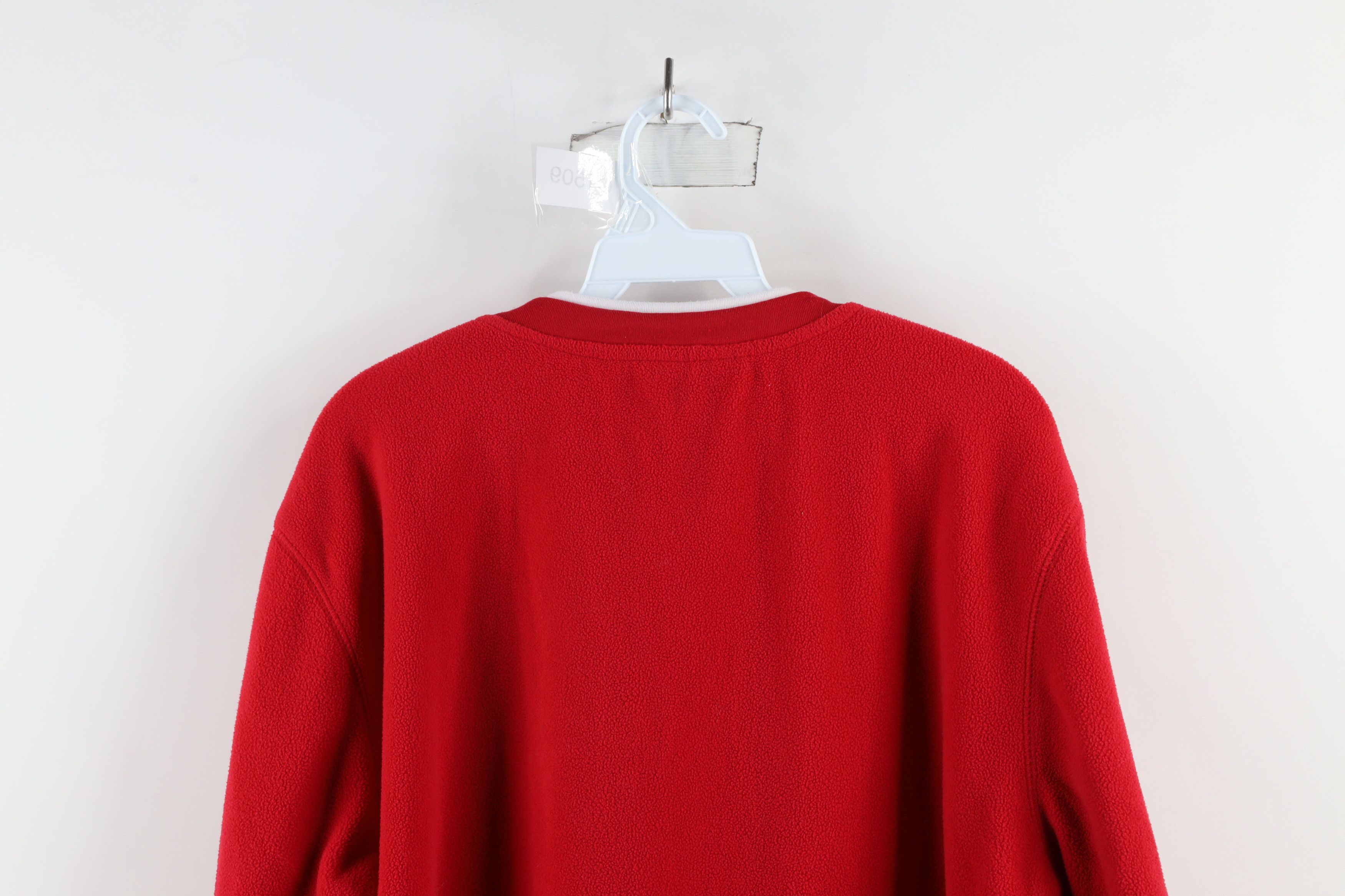 Disney × Vintage Vintage Disney Mickey Mouse Flower Fleece Sweater Red Size XL / US 12-14 / IT 48-50 - 7 Thumbnail