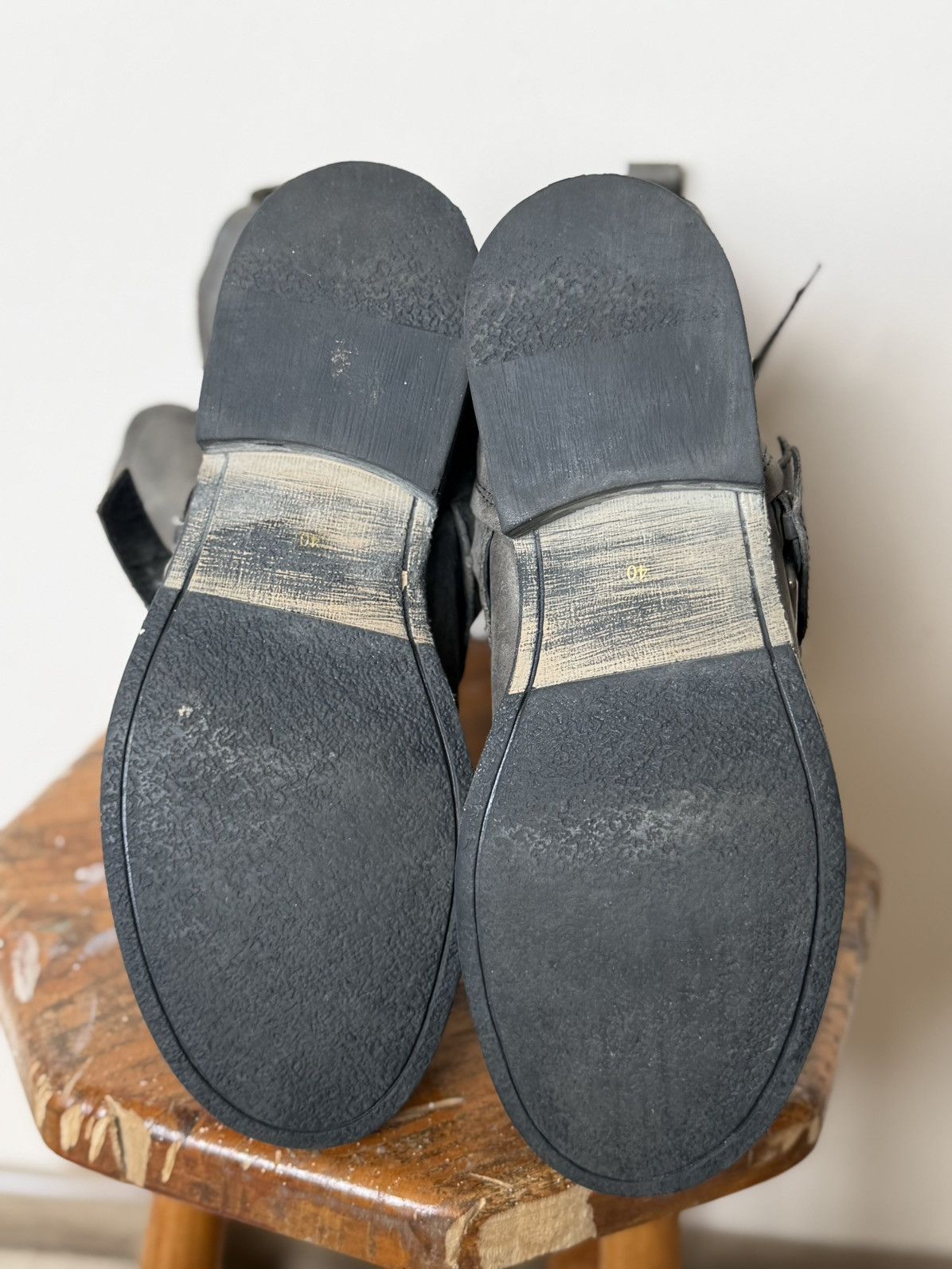 Japanese Brand Black Suede Distressed belted Ankle boots Vintage A.S. 98 Size US 8 / EU 41 - 14 Thumbnail