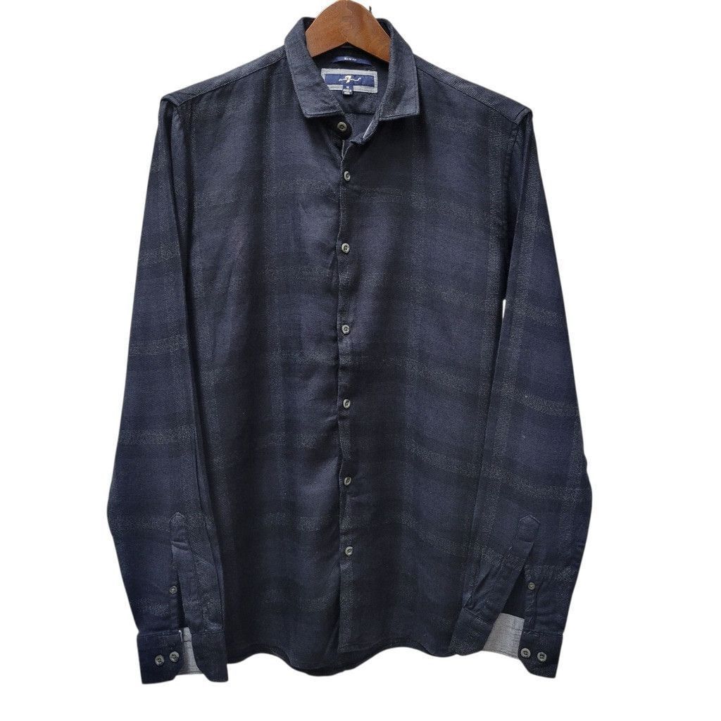 7 For All Mankind 7 For All Mankind Slim-Fit Long-Sleeves Plaid Shirt Medium Size US M / EU 48-50 / 2 - 1 Thumbnail