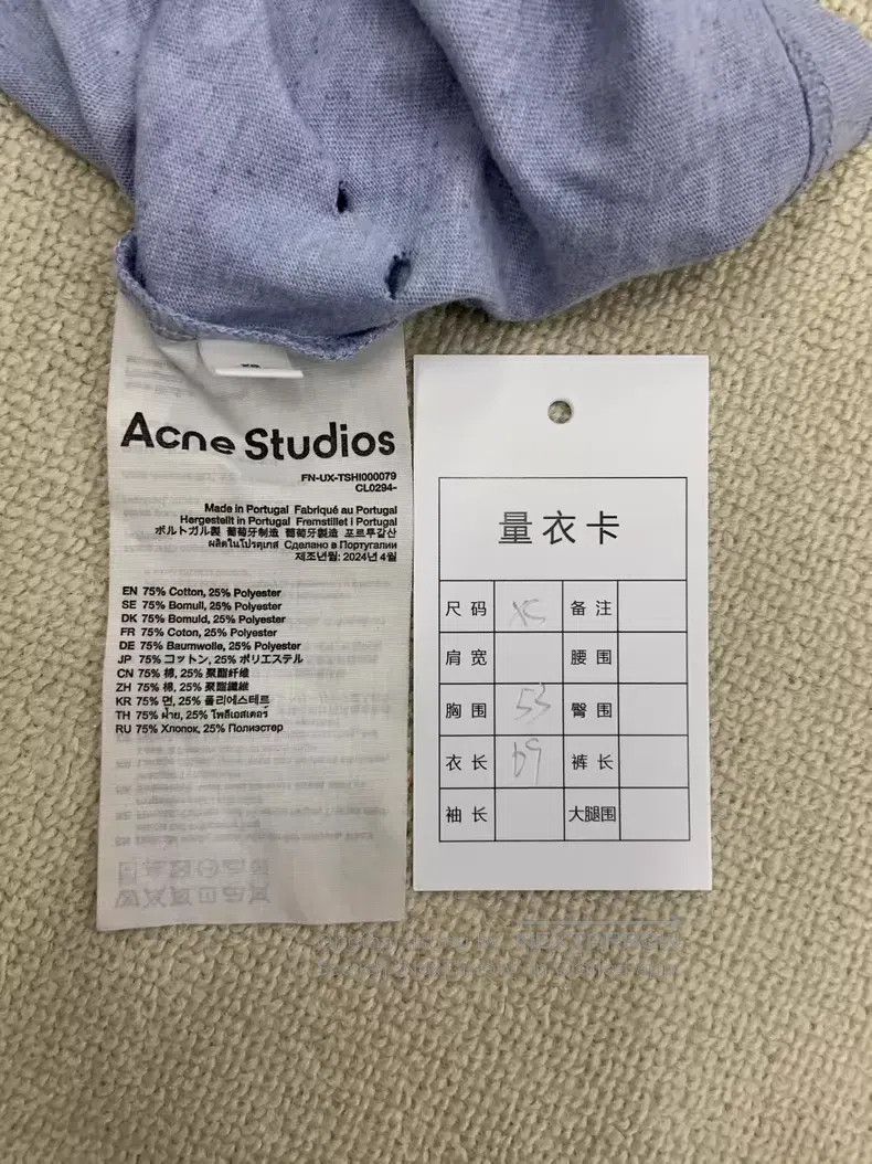 Acne Studios Acne Studios Distressed Logo Printed Short Sleeve T-Shirt, Size US XS / EU 42 / 0 - 4 Thumbnail