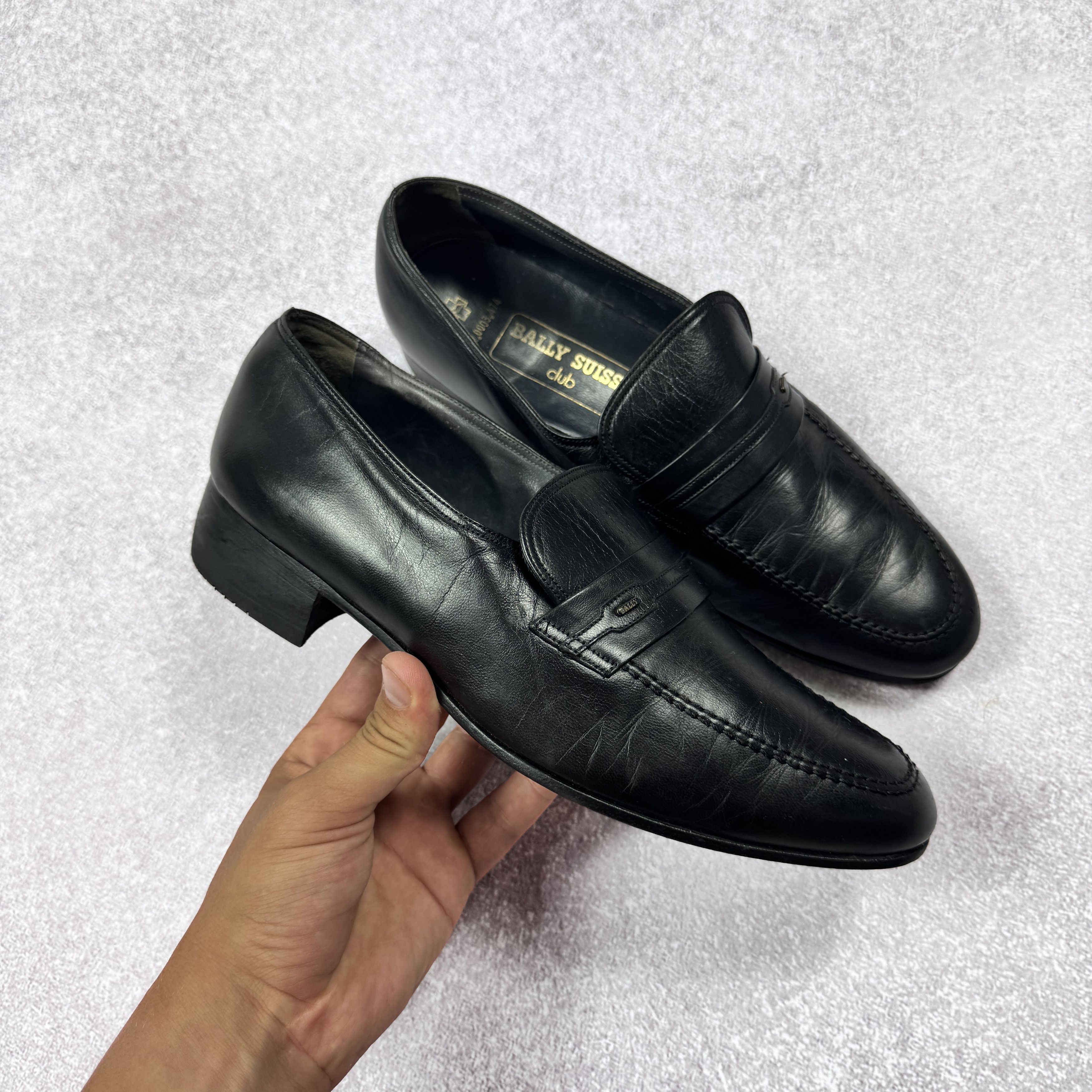 Bally Bally Suisse Club Black Leather Loafers 542161 Size 7/27 cm Size US 8.5 / EU 41-42 - 1 Thumbnail