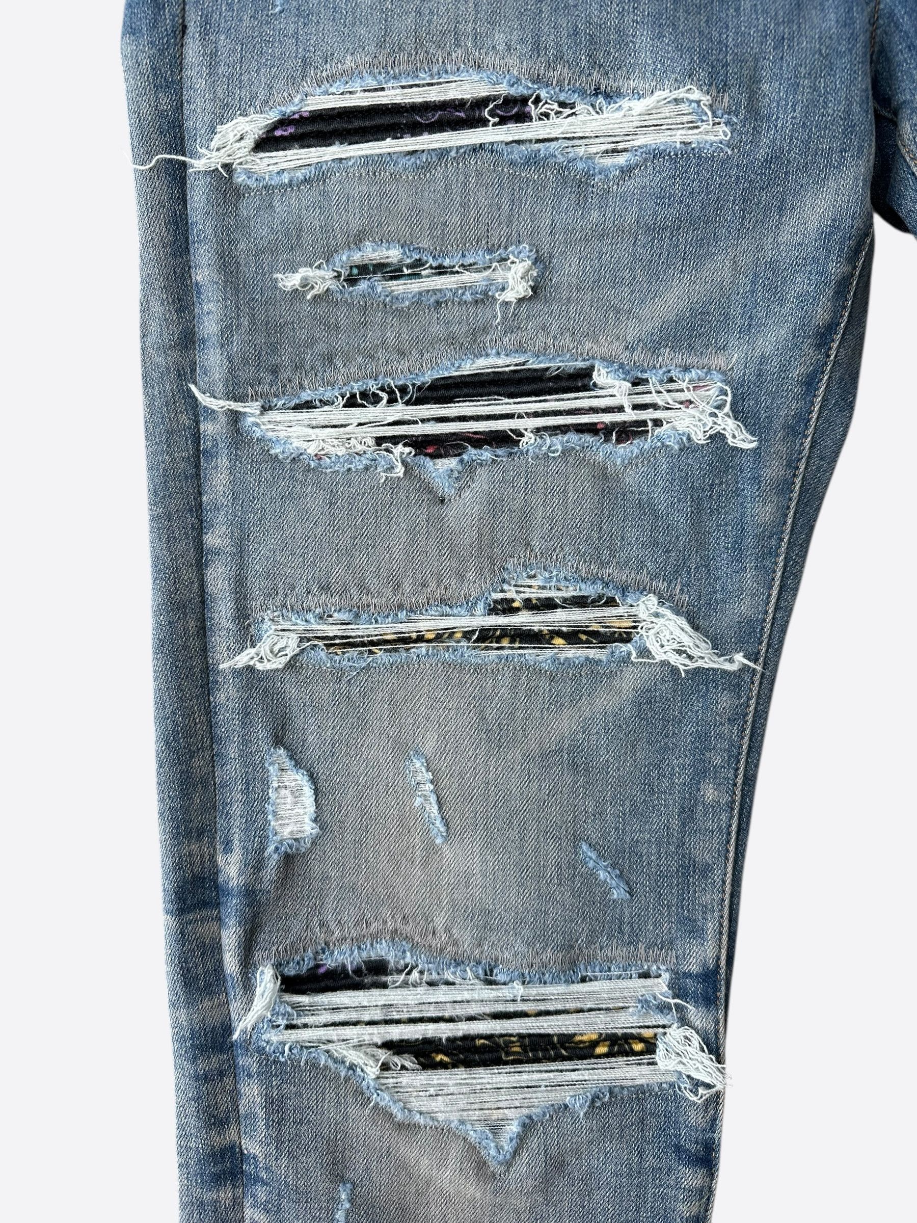Amiri Amiri Clay Indigo Rainbow Bandana Patch Thrasher Jeans Size US 36 / EU 52 - 3 Thumbnail