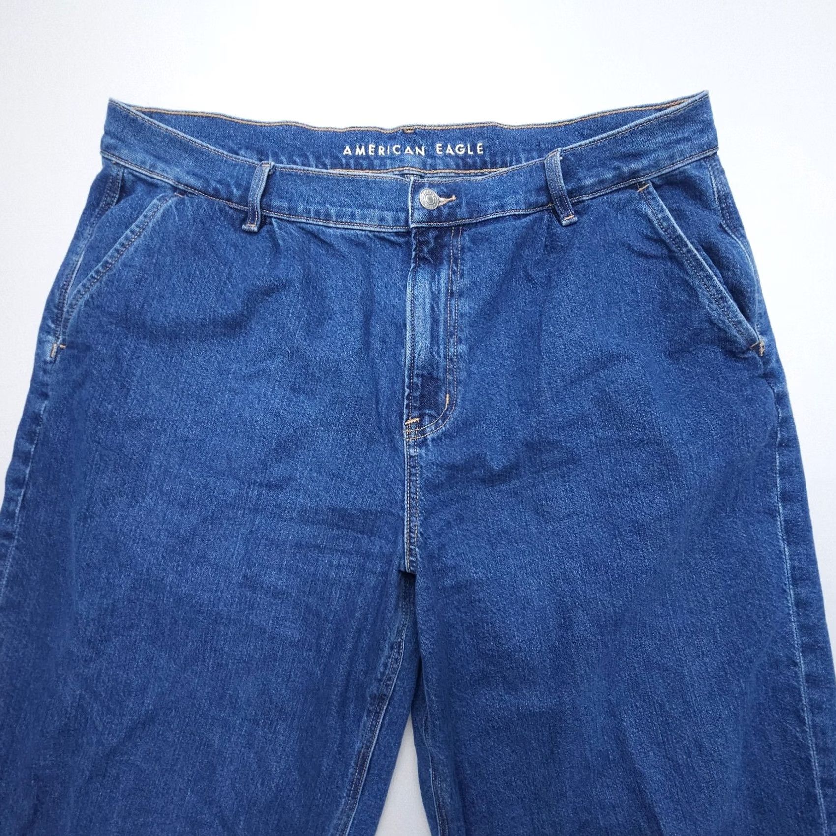 American Eagle Outfitters VINTAGE American Eagle Outfitters Jeans Womens 16 Dark Wash Boho Strigid Wide-Leg High Rise Baggy 5-Pocket Denim Blue Modern Size 38" / US 16 / IT 52 - 3 Thumbnail