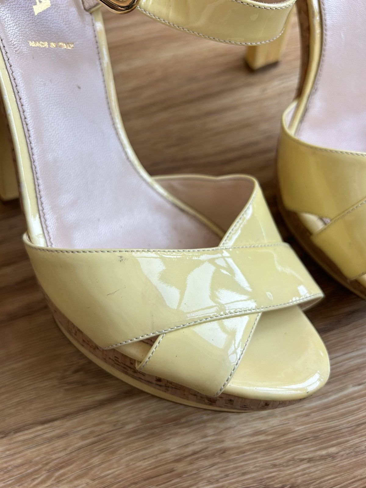 Prada Prada leather ankle strap cork high heels sandal size 39,5 Size US 9.5 / IT 39.5 - 5 Thumbnail