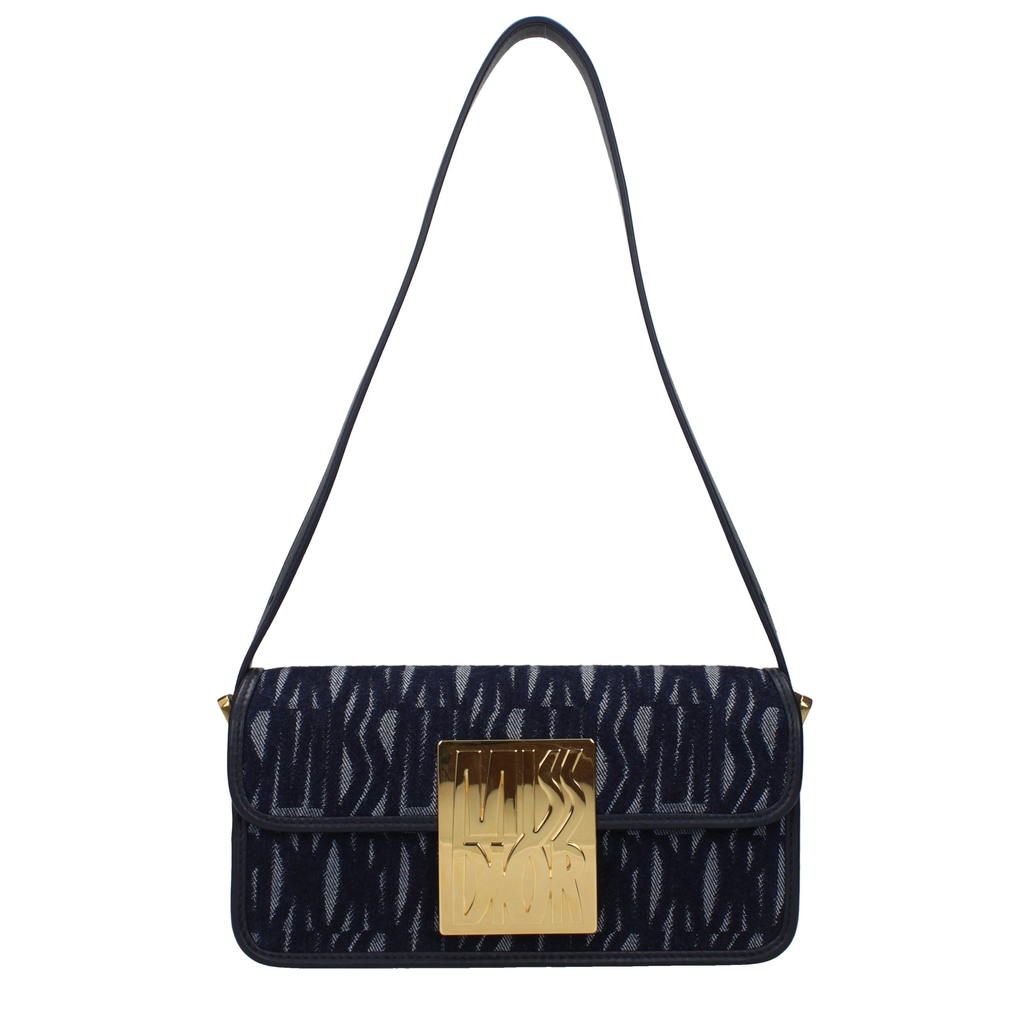 Dior Shoulder Bag In Fabric in Blue, Women's