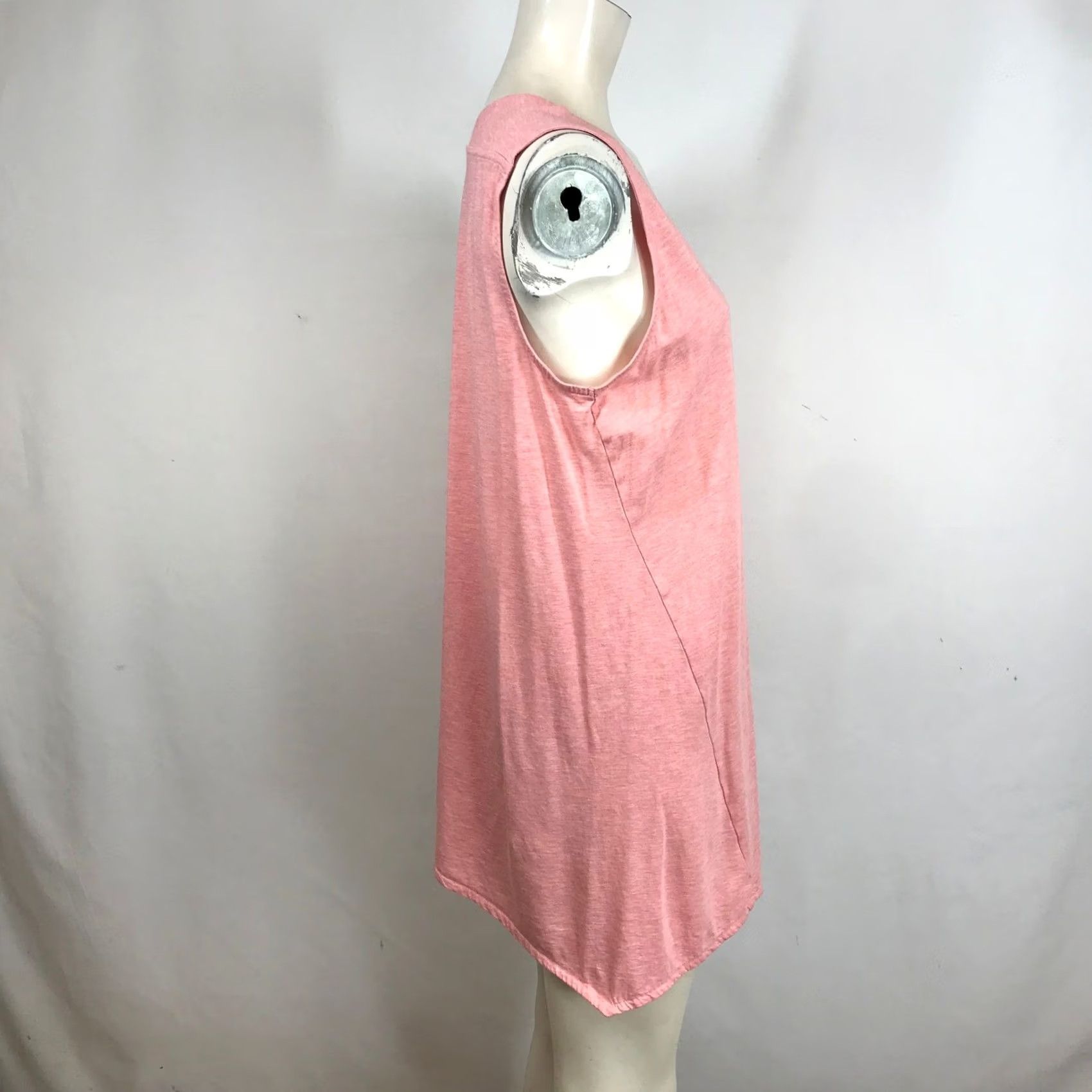J. Jill J. Jill Pure Jill Pink Heather Pima Cotton Dipped Hem V-Neck Tunic Tank Top M Size M / US 6-8 / IT 42-44 - 4 Thumbnail