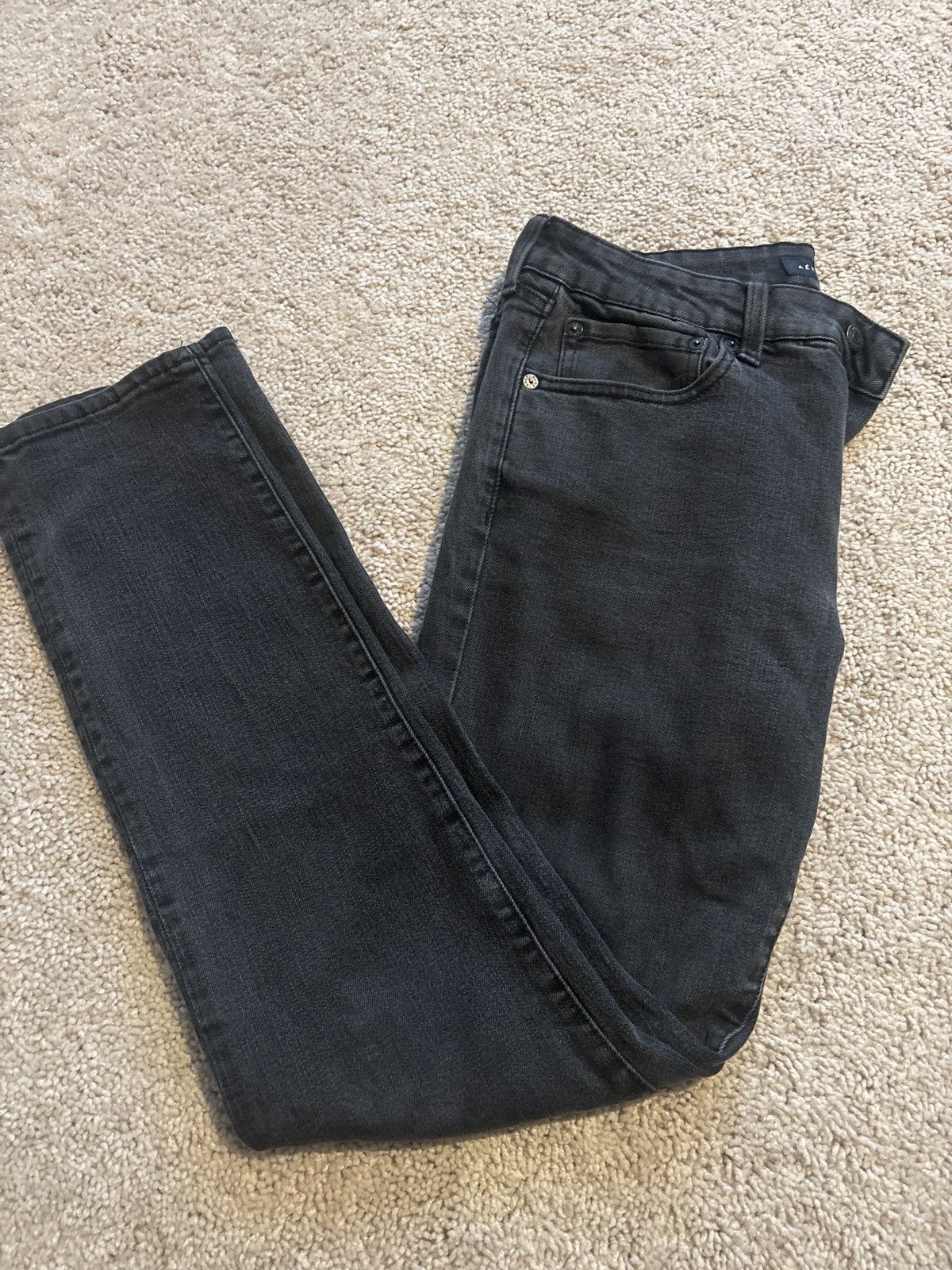Aeropostale Black/Gray Skinny Jeans Size US 32 / EU 48 - 3 Thumbnail