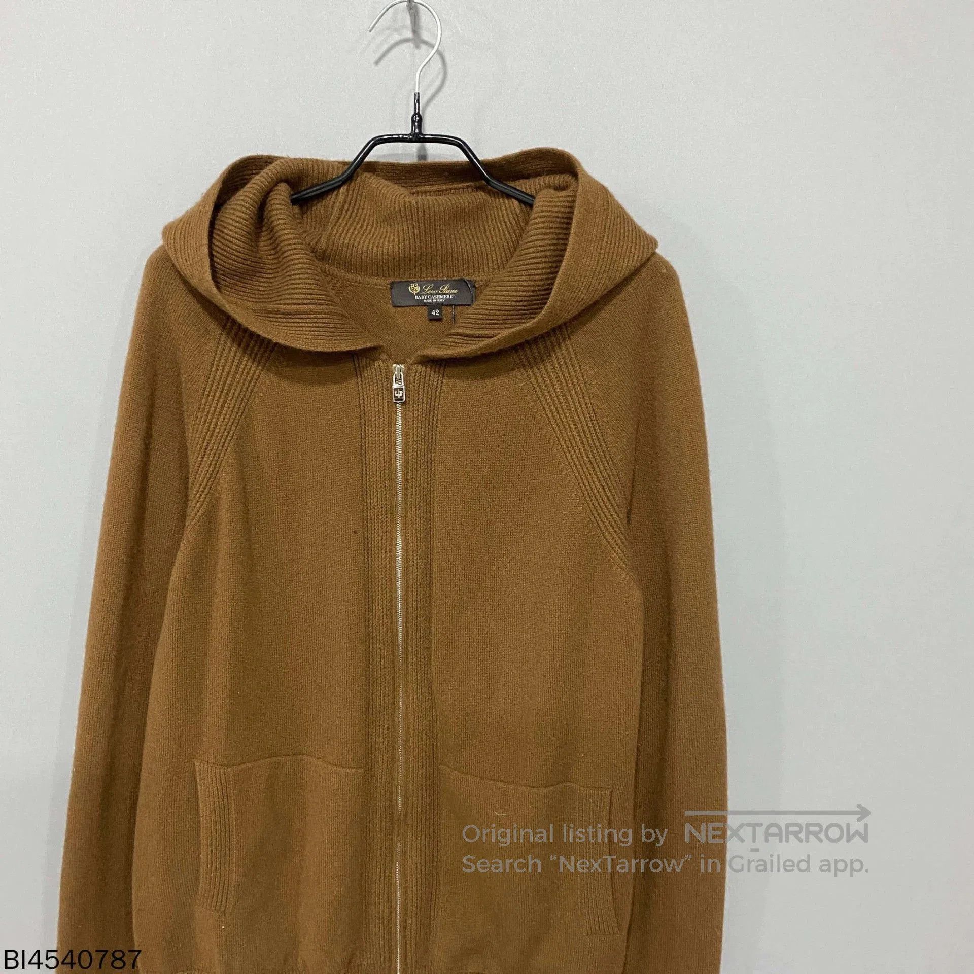 Loro Piana stylish cashmere zip-up hoodie in camel. Size US L / EU 52-54 / 3 - 3 Thumbnail
