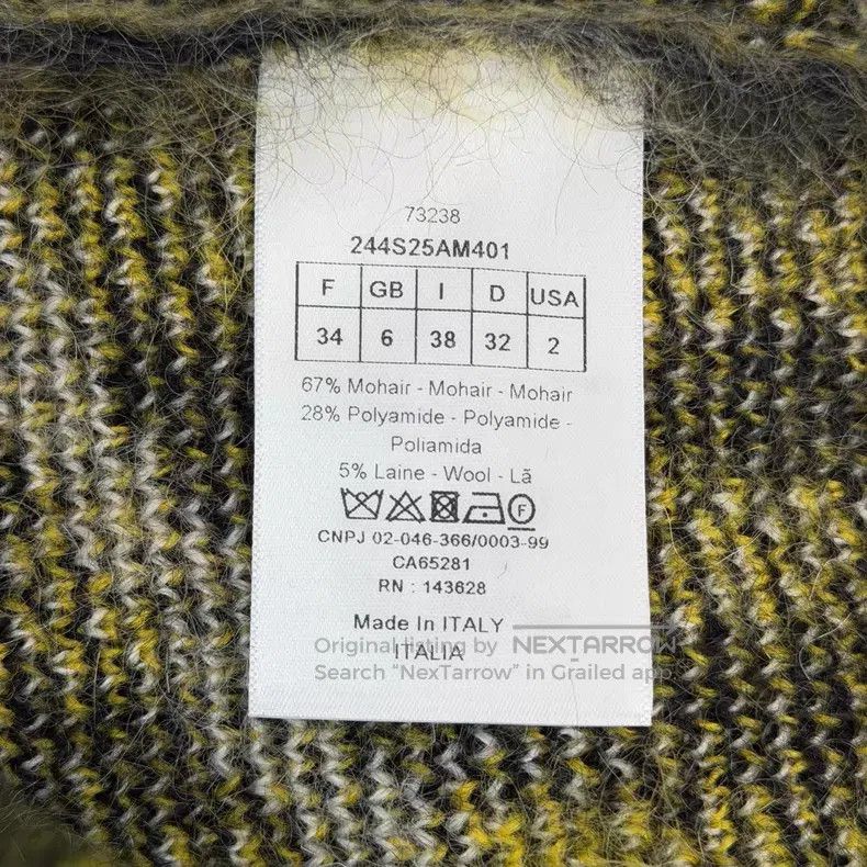 Dior Dior Yellow plaid horsehair sweater Size XXS / US 00 / IT 34 - 6 Thumbnail