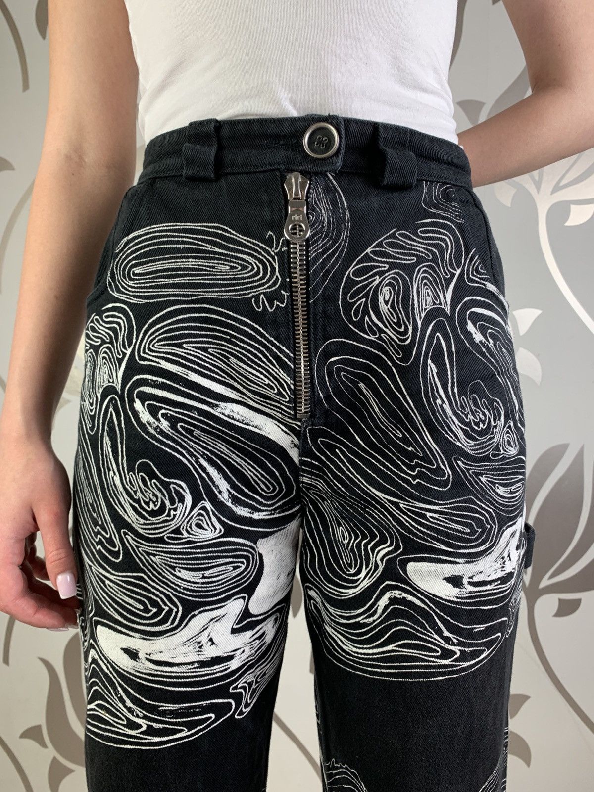 Drain Gang Archive Claire Barrow Flared Jeans Size 27" / US 4 / IT 40 - 3 Thumbnail