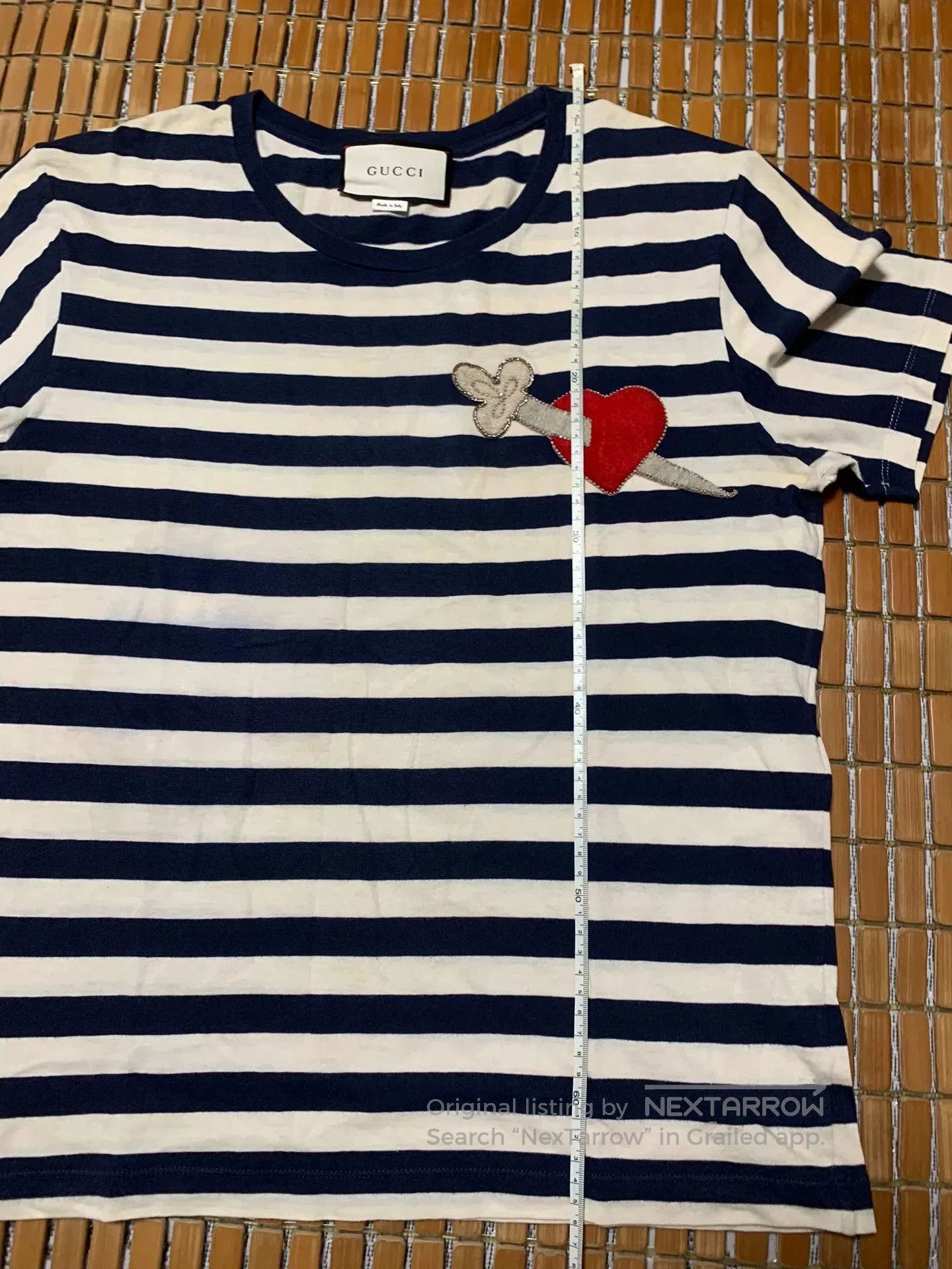 Gucci Gucci Striped Heart Embroidered Tee. Size S / US 4 / IT 40 - 7 Thumbnail