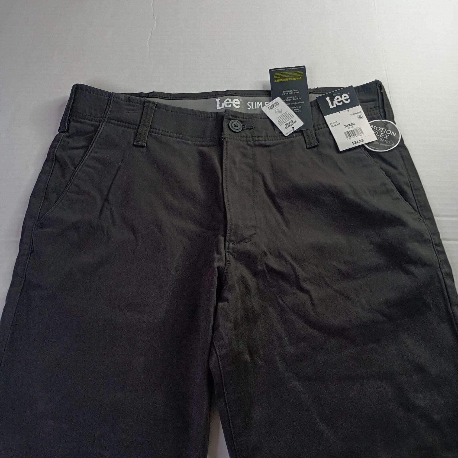Lee Lee Flat Front Chino Motion Pants Men's 34x32 Black Slim Fit Size US 34 / EU 50 - 5 Thumbnail