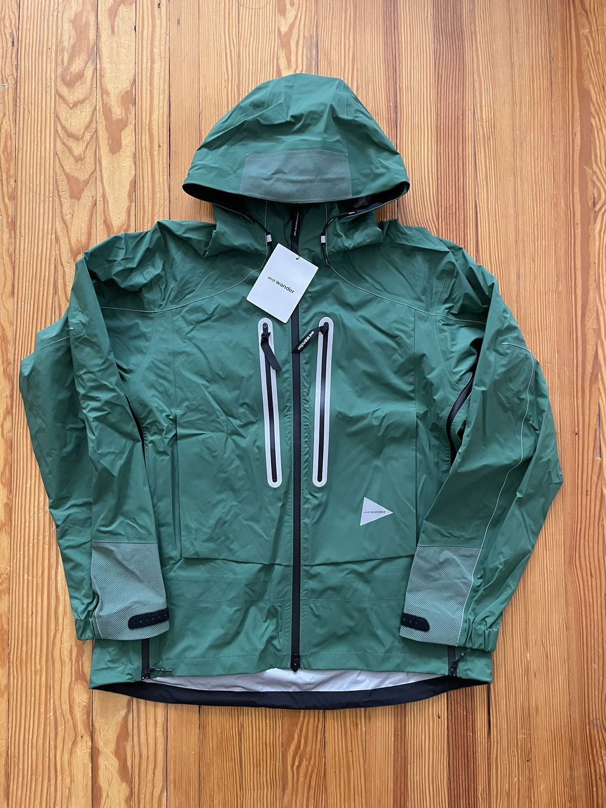 And Wander Pertex Shield Rain Waterproof Jacket Green