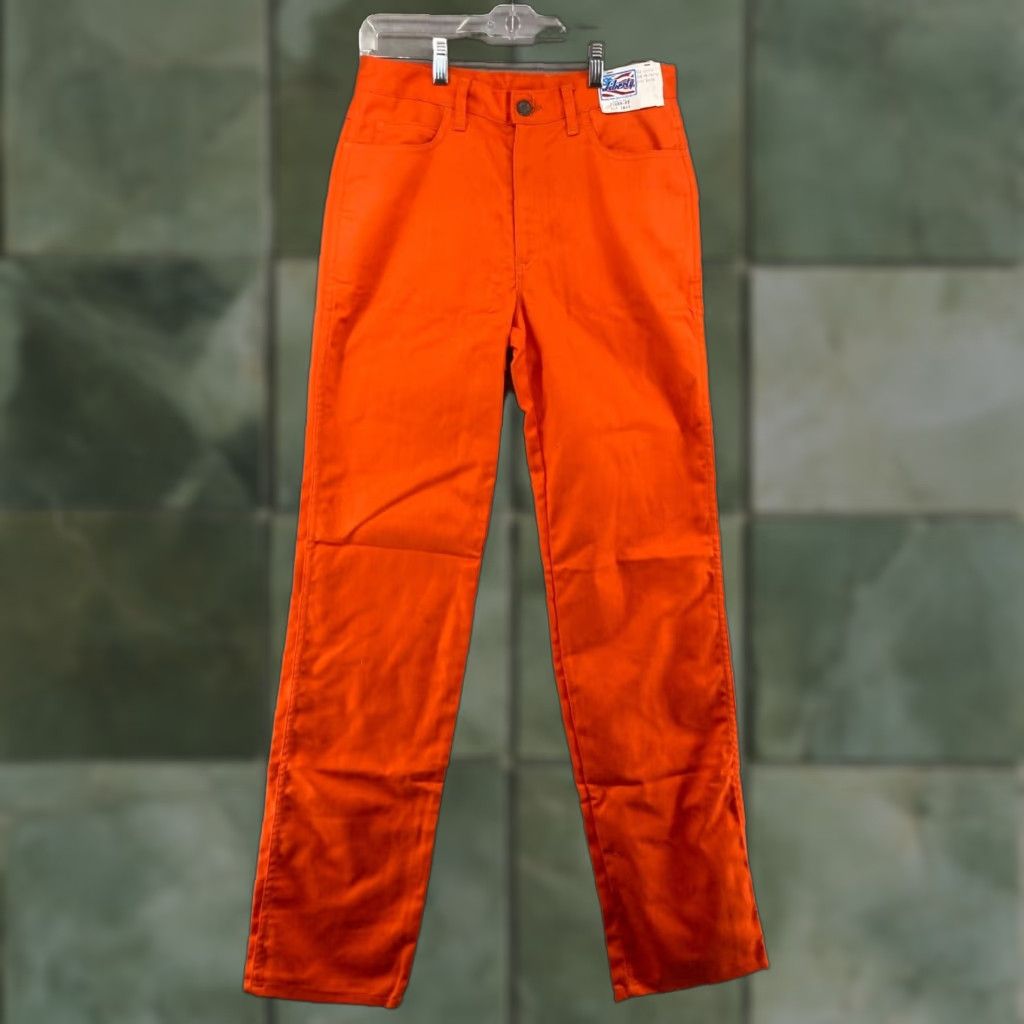Vintage VINTAGE Liberty Work Pants Men 31x36 Cotton Denim Straight USA Made Orange Casual Size US 31 - 1 Thumbnail