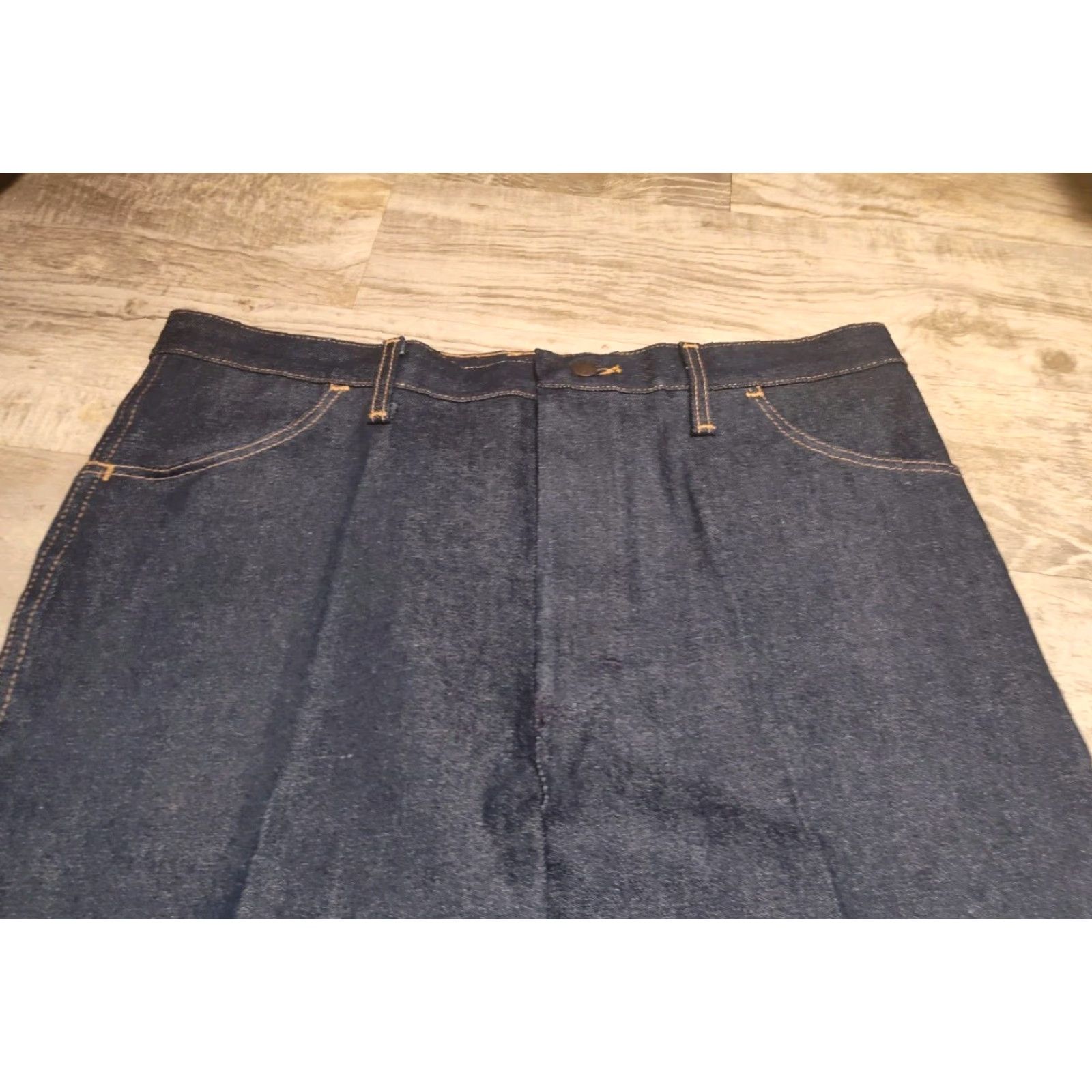 Denime VINTAGE 80s Rustler Men's Jeans 38x32 Workwear Straight Dark Blue Denim NWT Size US 38 / EU 54 - 6 Thumbnail