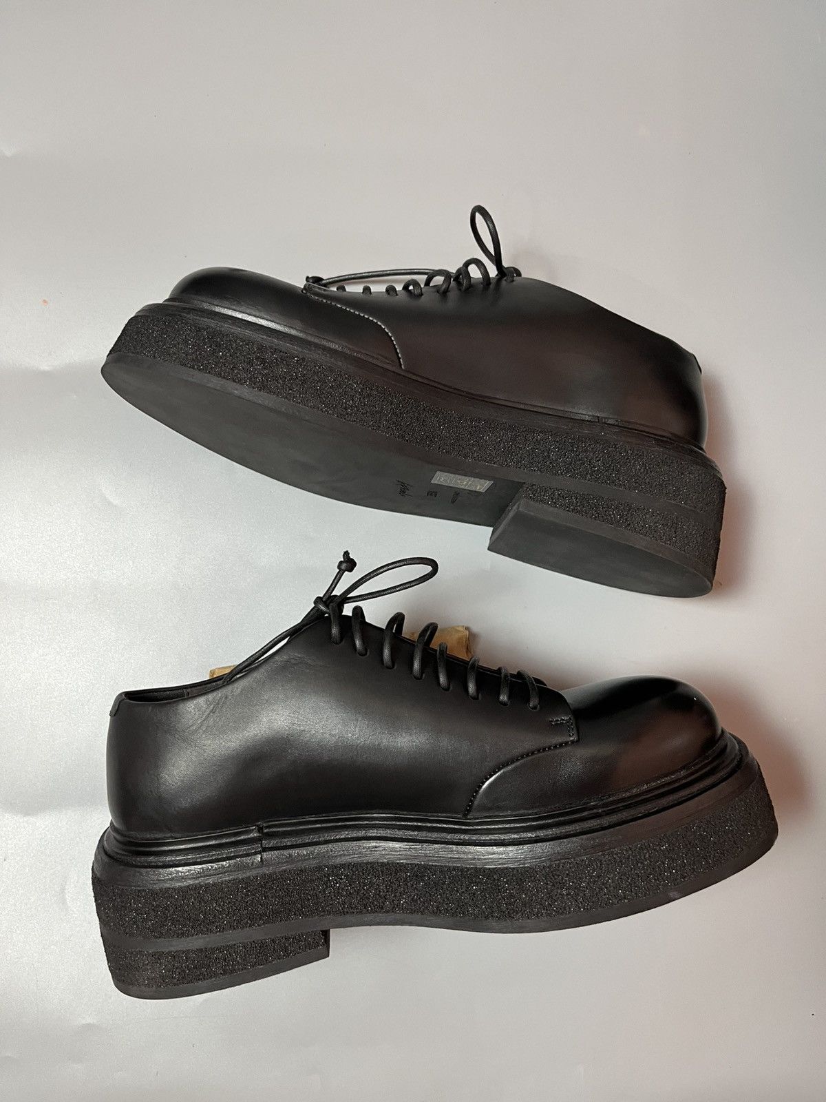 Marsell Marsèll lace up derby leather black shoes Size US 6.5 / IT 36.5 - 3 Thumbnail