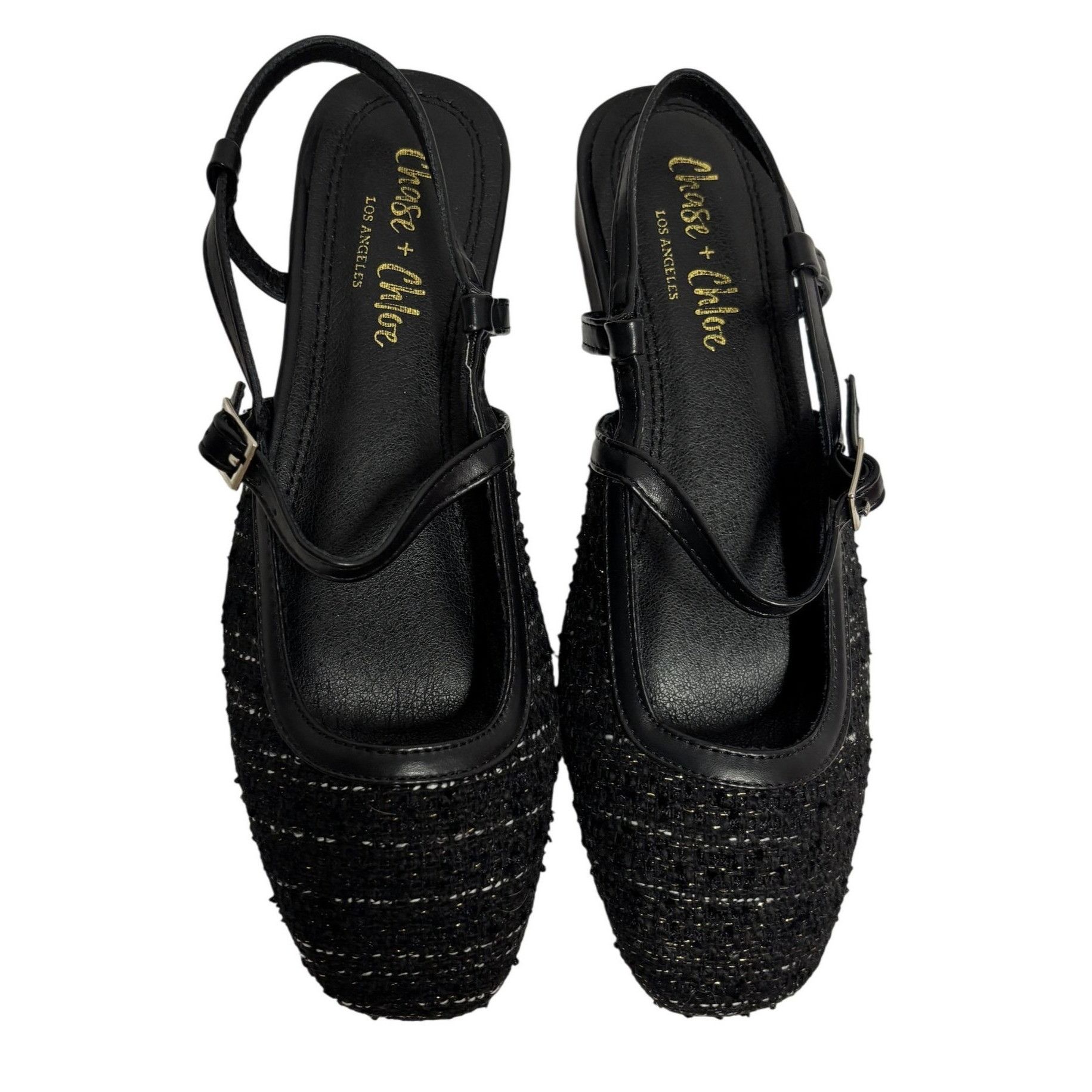 Other CHASE + CHLOE / Enki-1 / Black / Glitter/ Slingback Flats Size US 10 / IT 40 - 2 Thumbnail