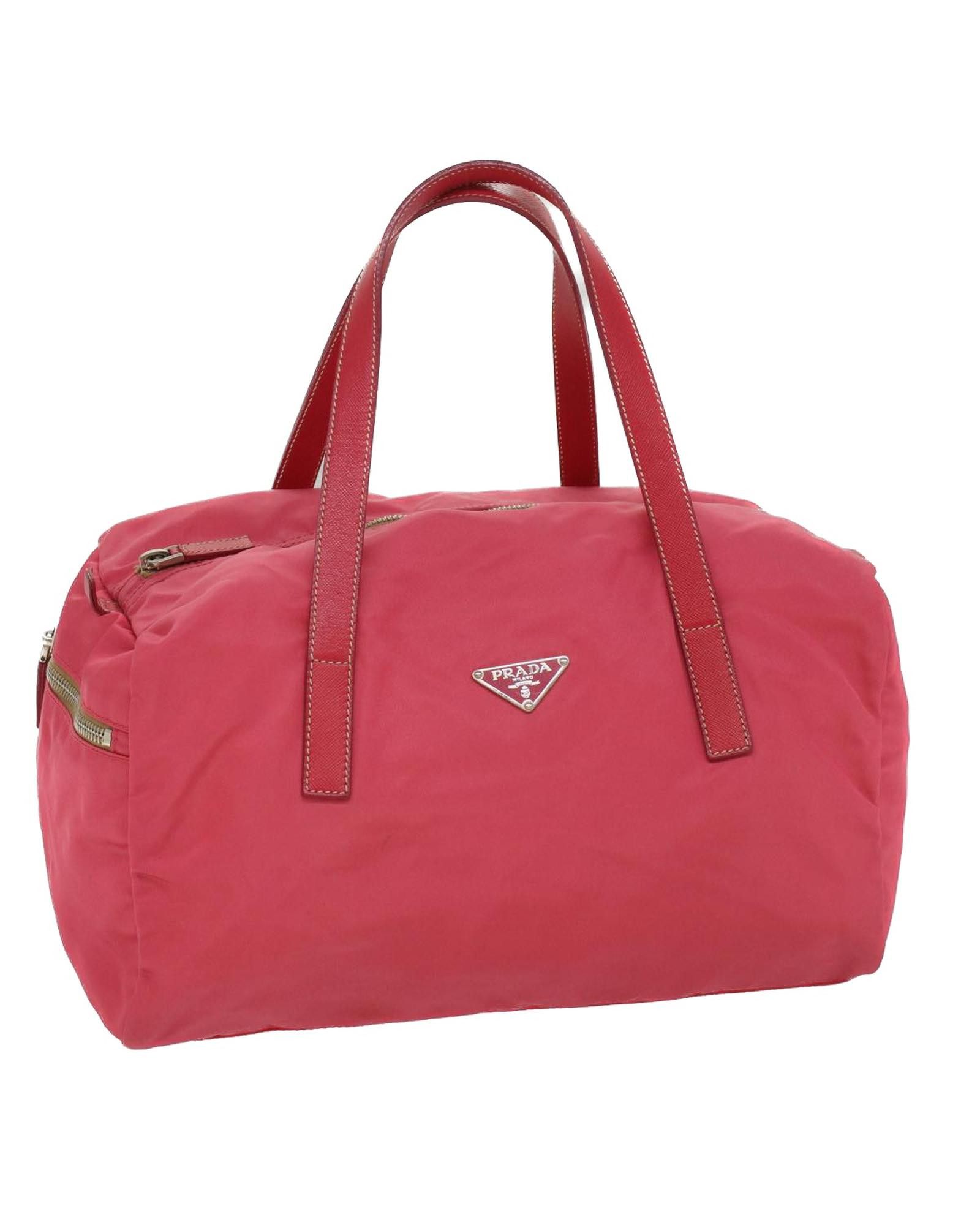 image of Prada Charming Pink Nylon Shoulder Bag, Women's