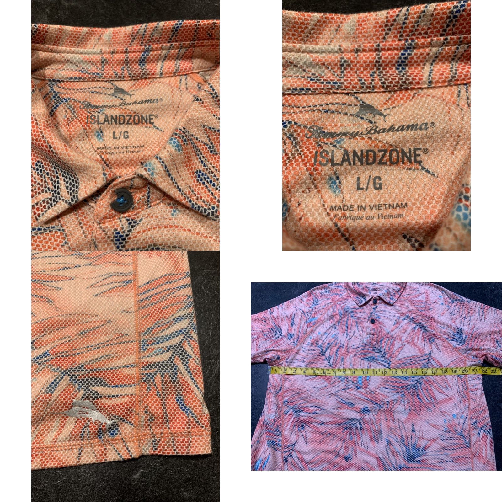 Tommy Bahama Tommy Bahama Island Zone Palm Printed Polo Shirt Large Sunset Floral Short Sleeve Mens Size US L / EU 52-54 / 3 - 8 Thumbnail