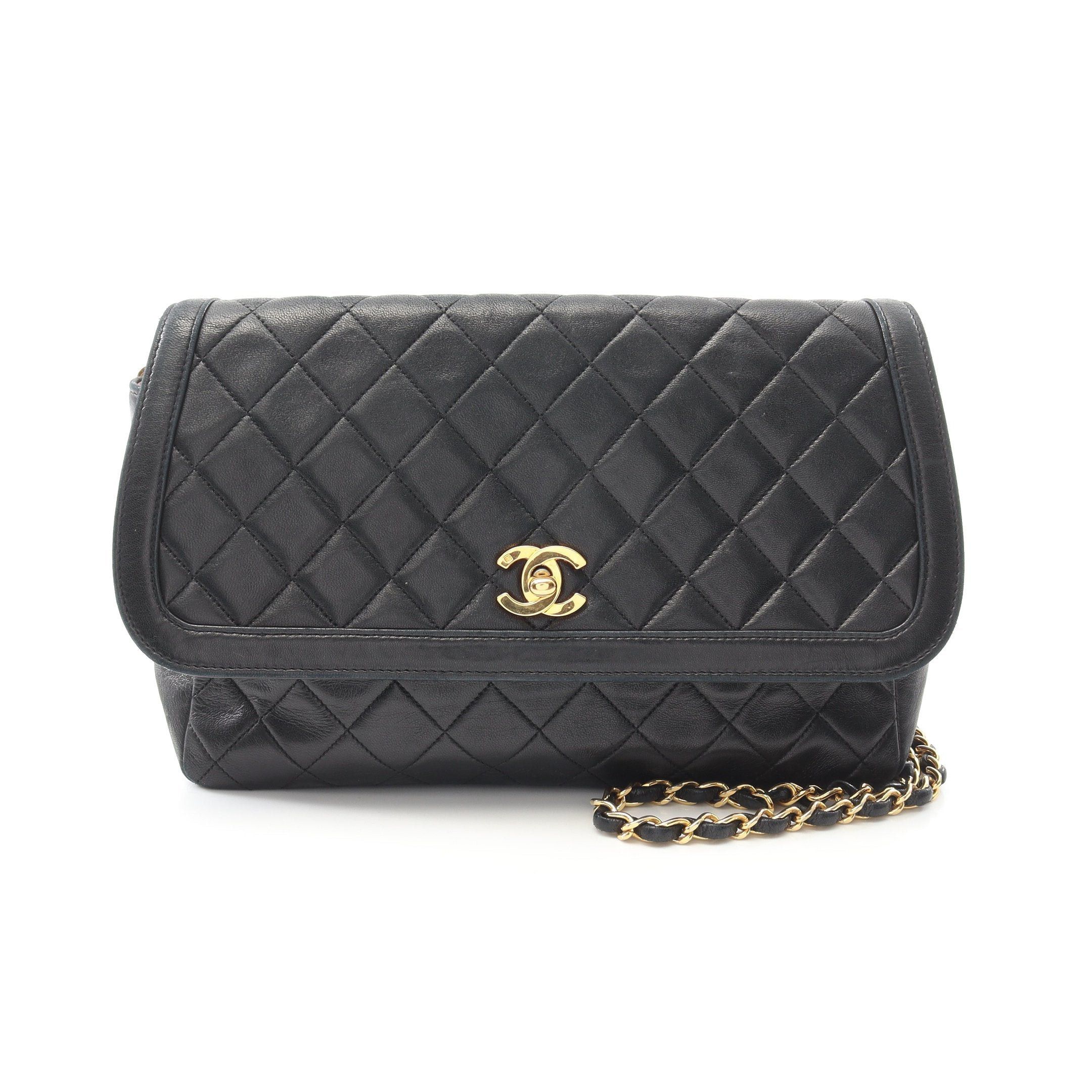 Chanel Chanel Matelasse Chain Shoulder Bag Lambskin Black Gold Hardware Size ONE SIZE - 1 Thumbnail