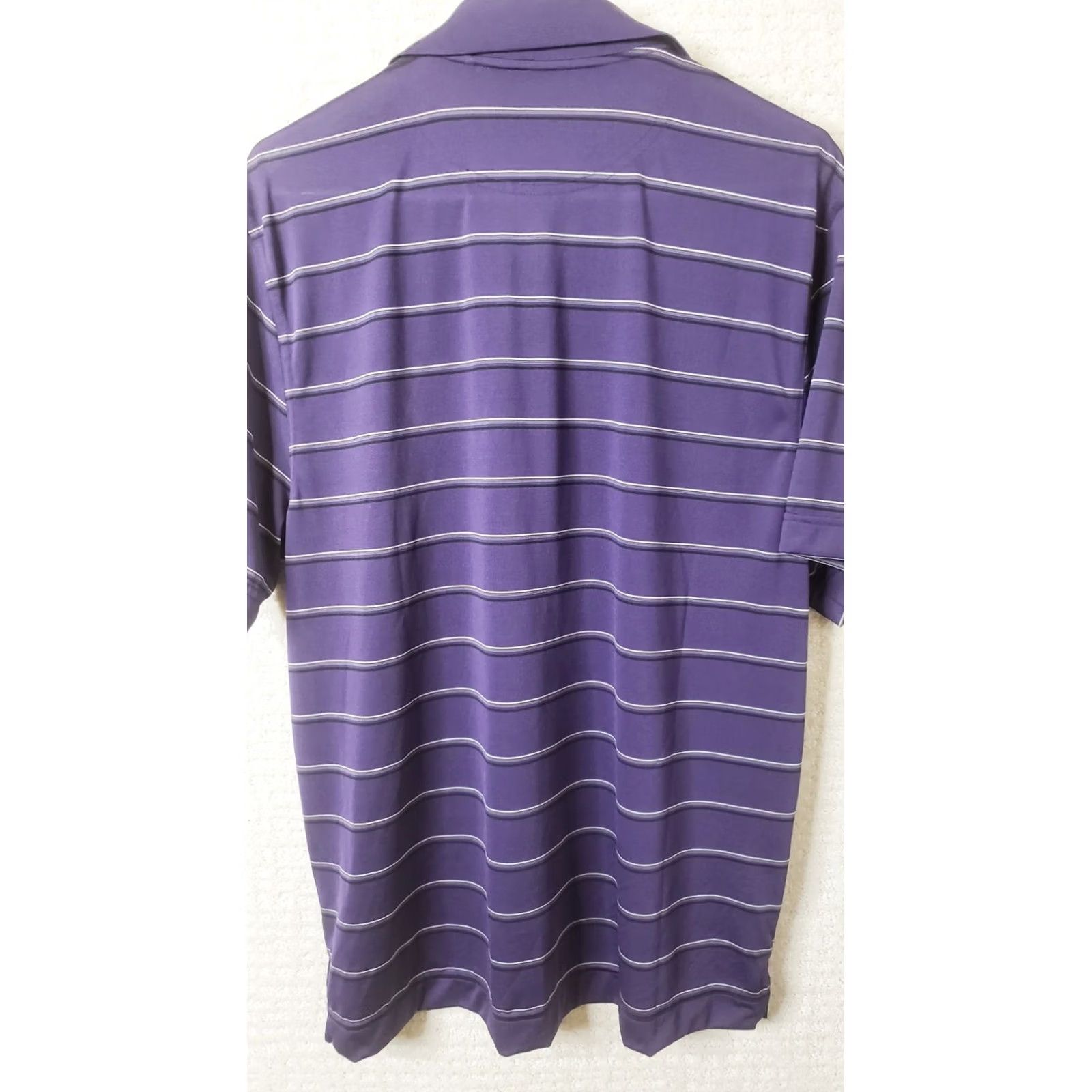Cutter & Buck Cutter & Buck DryTec GOLF POLO SS SHIRT Mens L Purple Striped SC State Logo Size US L / EU 52-54 / 3 - 7 Thumbnail