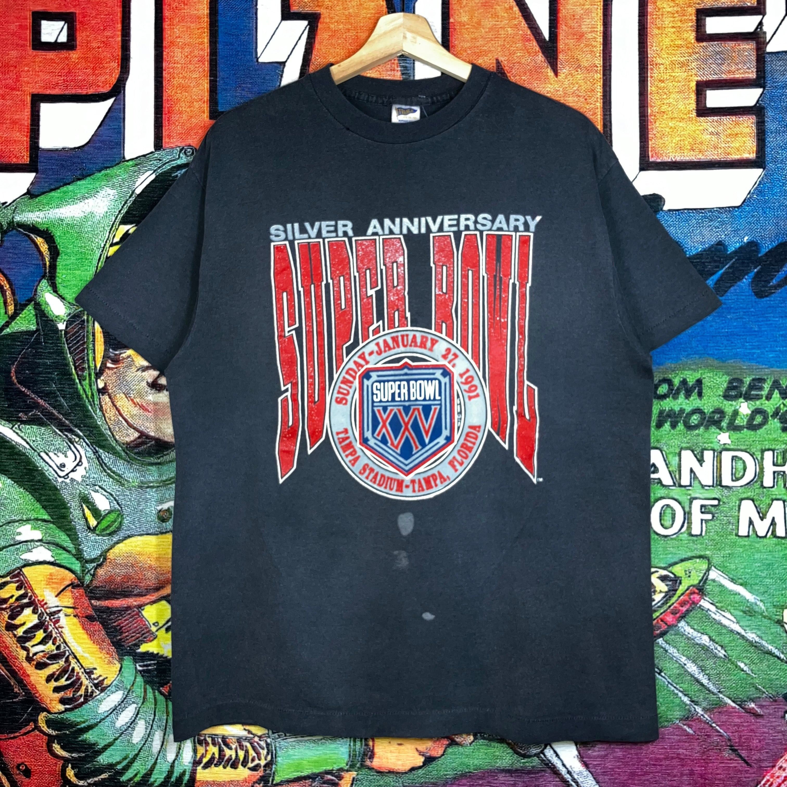 Vintage Vintage 90s 1991 Super Bowl T Shirt Size US L / EU 52-54 / 3 - 1 Thumbnail