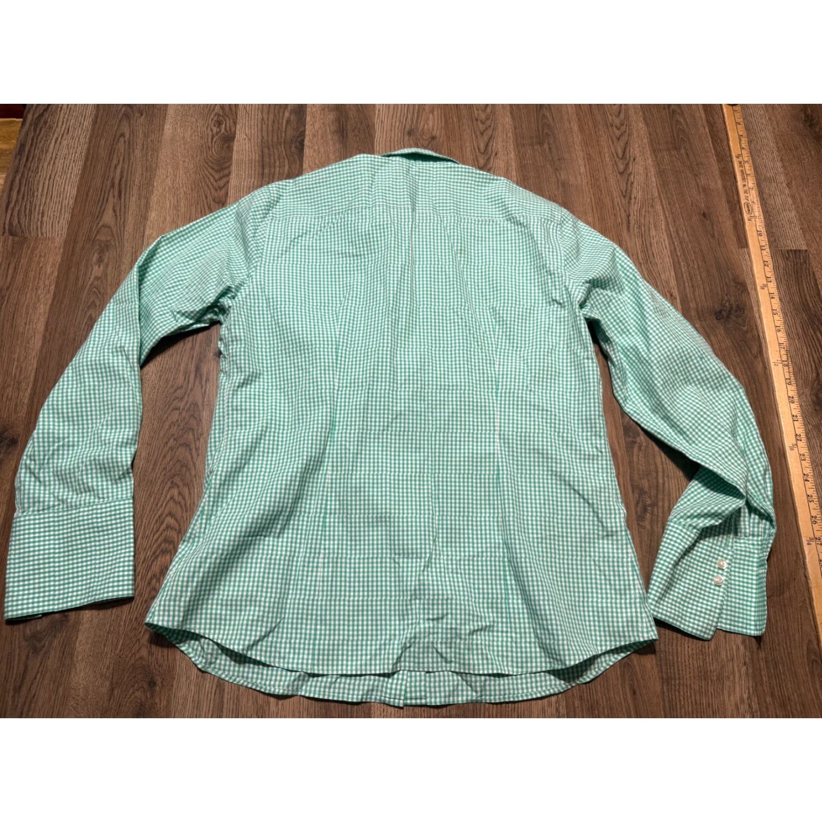 Lands' End Lands' End Shirt Women's Size 12 Green White Check Long Sleeve Button Up Shirt Size XL / US 12-14 / IT 48-50 - 2 Thumbnail