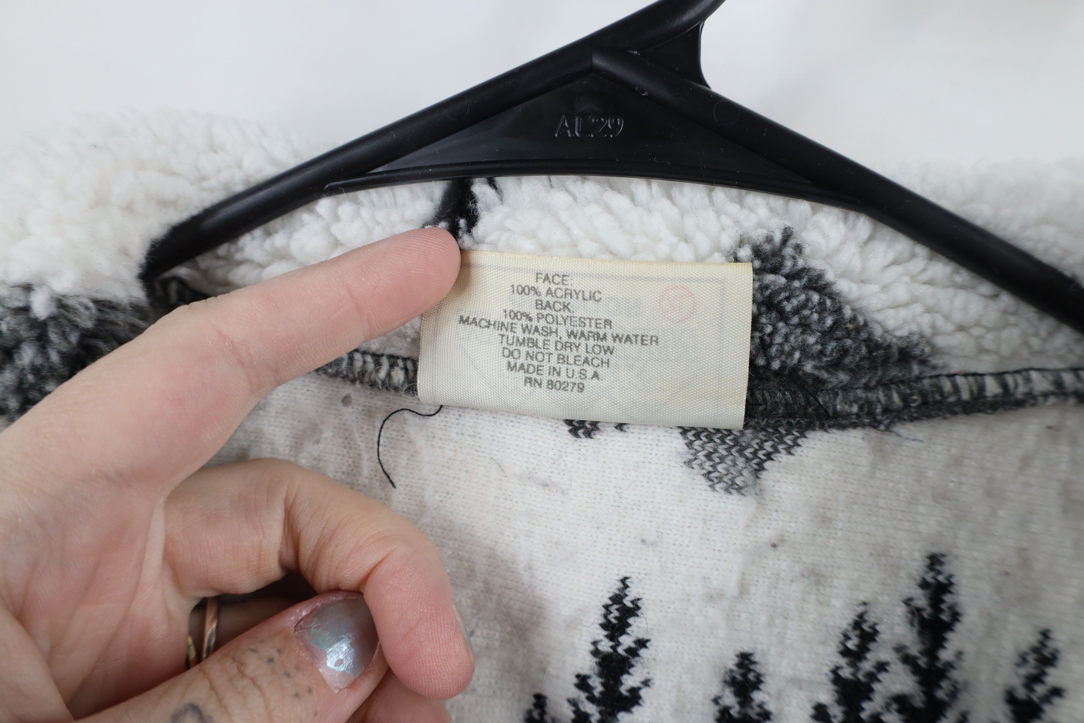 Vintage Vintage 90s Streetwear Print Deep Pile Fleece Jacket USA Size US XL / EU 56 / 4 - 7 Thumbnail