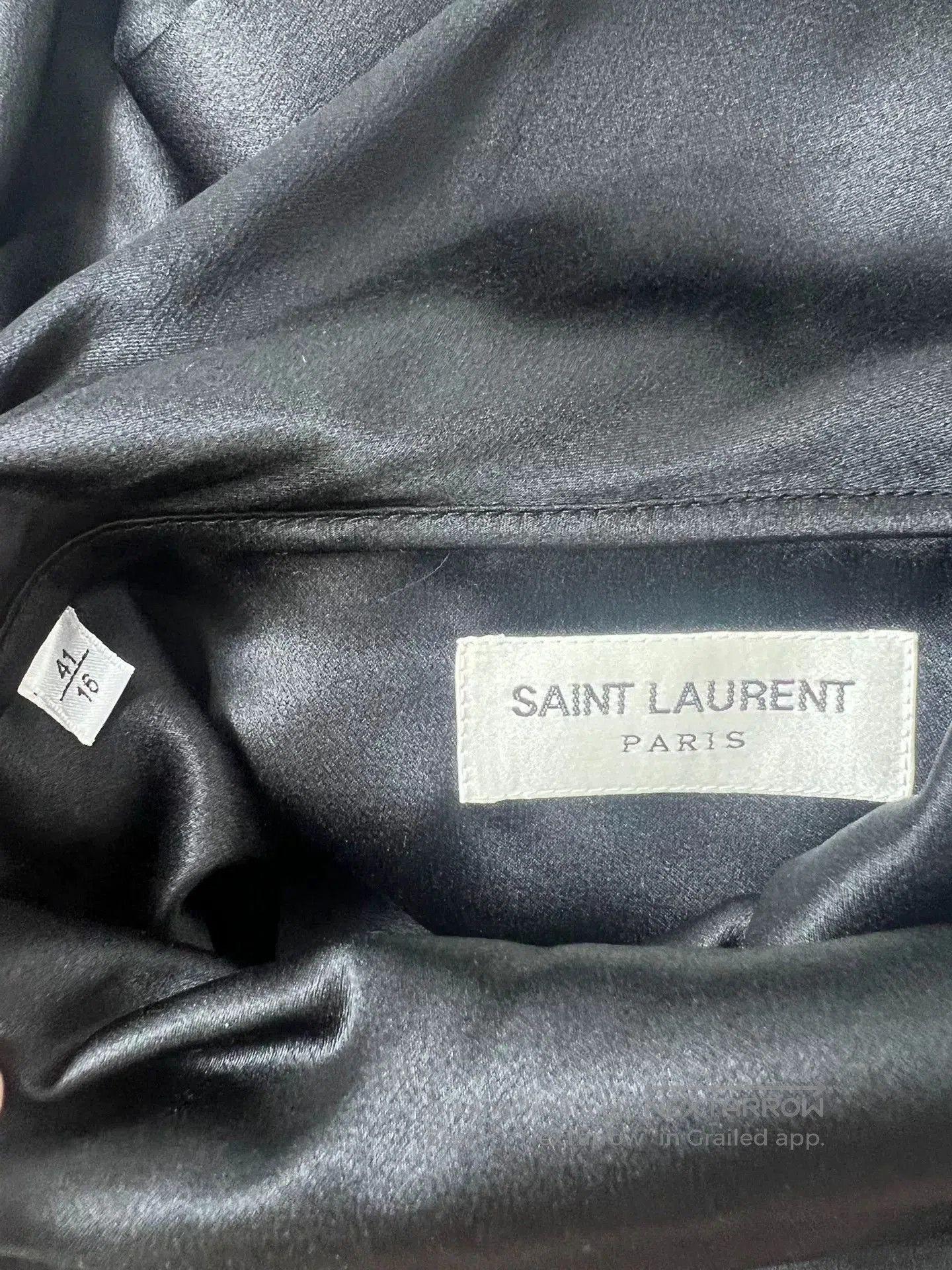 Saint Laurent Paris Saint Laurent Black Silk Asymmetrical Shirt. Size US L / EU 52-54 / 3 - 5 Thumbnail
