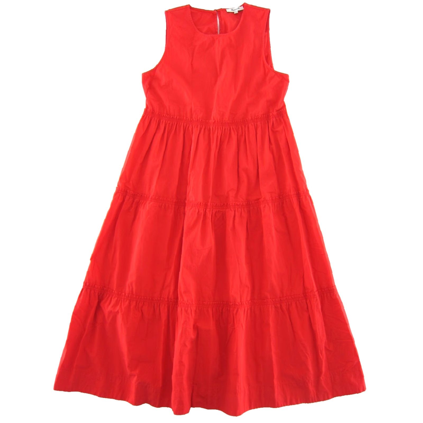Madewell Madewell Red 100% Cotton Sleeveless Tiered Long Maxi Tank Sun Dress Small Shirt Womens Size S / US 4 / IT 40 - 2 Thumbnail