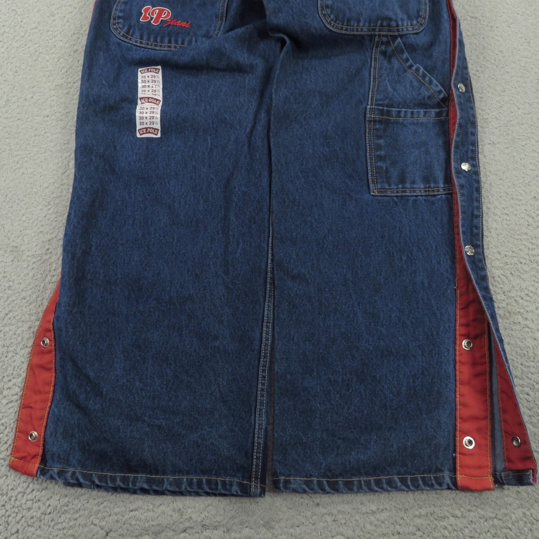 Vintage VINTAGE Ice Pole Baggy Jeans Men 30x30 Y2K Skater Grunge Streetwear Embroidered Wide-Leg 5-Pocket Design Blue Denim Cotton Jeans Mens Size US 30 / EU 46 - 2 Thumbnail