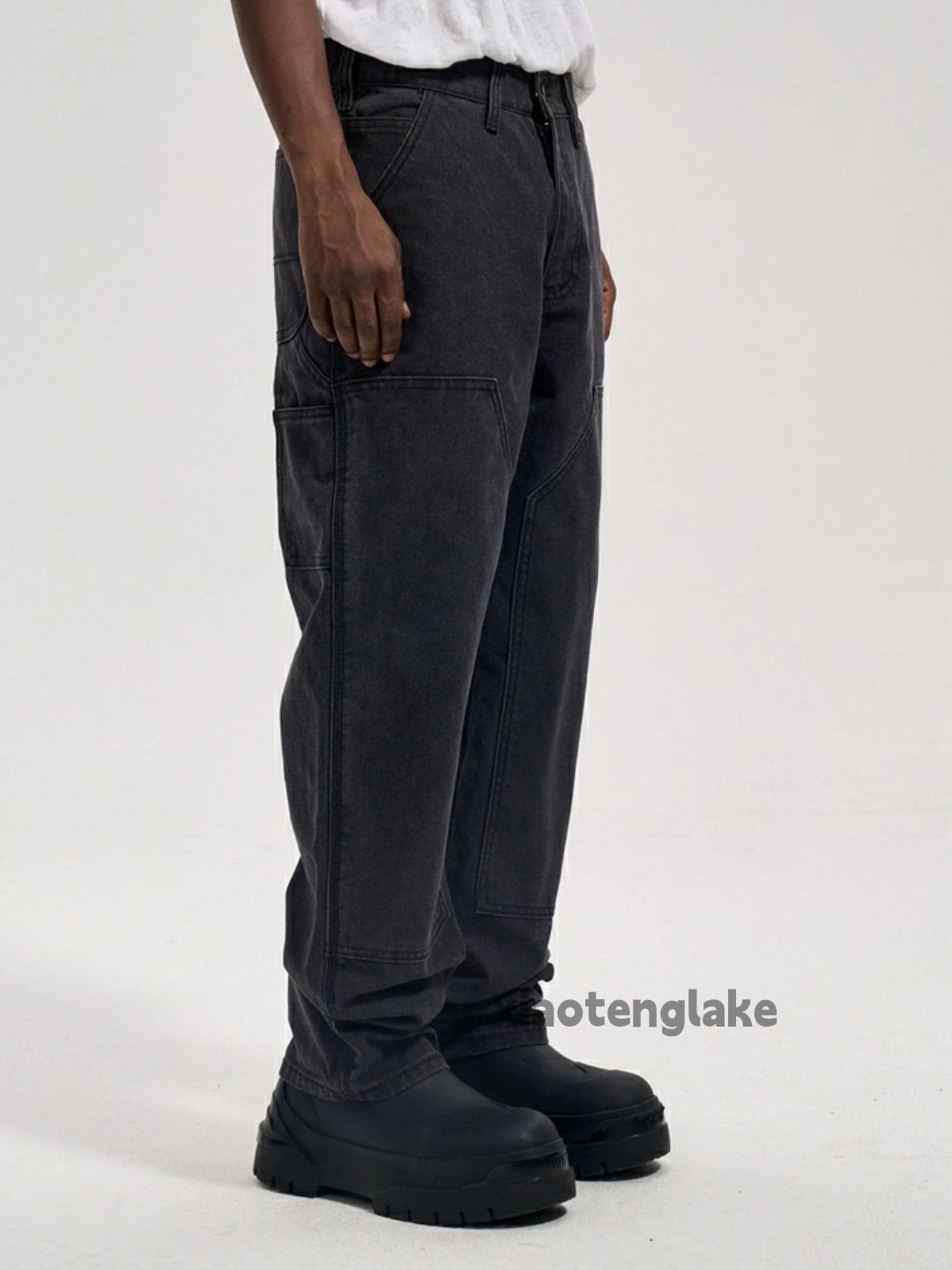 Designer × Japanese Brand × Vintage washed faded workwear carpenter loose cargo pants Size US 34 / EU 50 - 2 Thumbnail