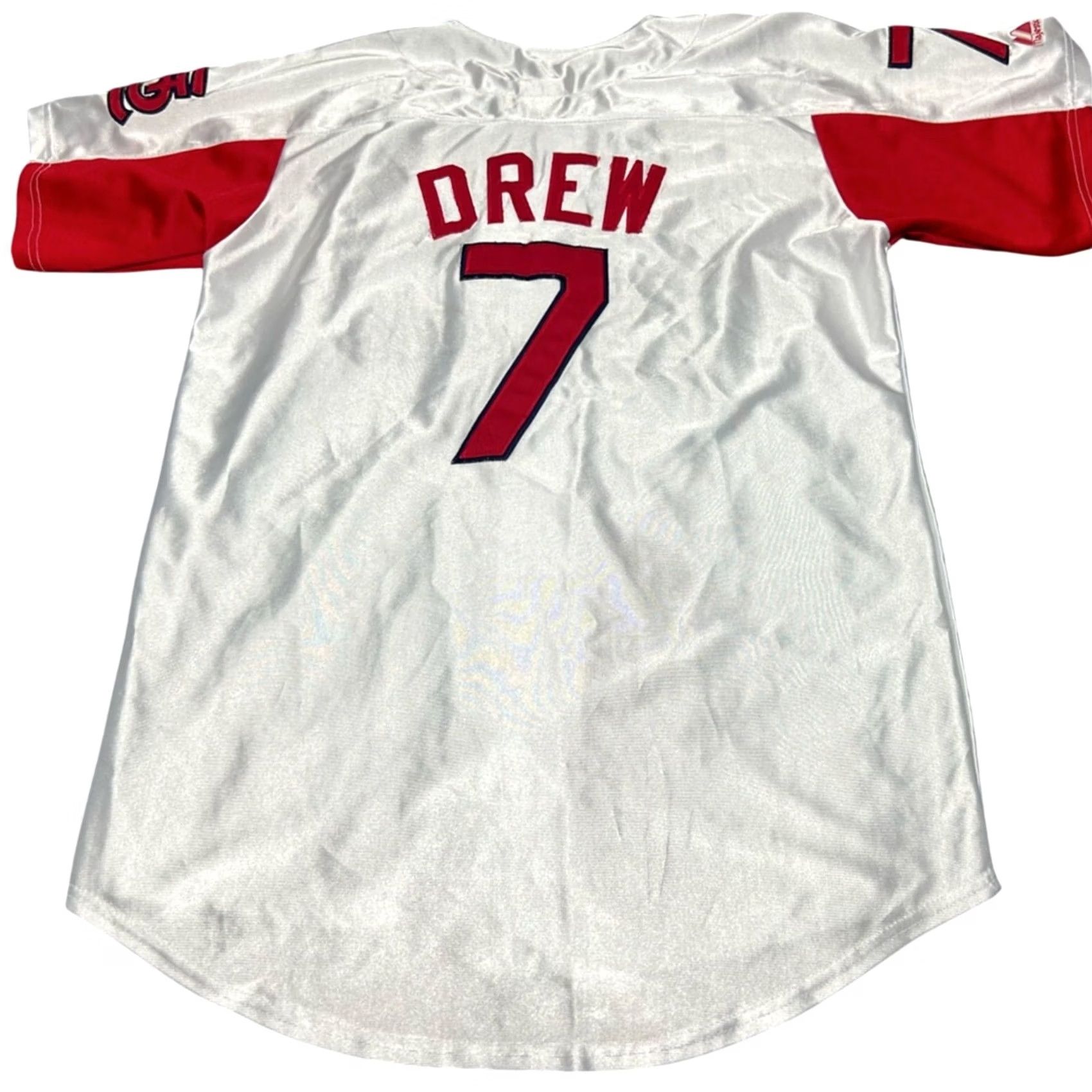Drew J.D. Drew St Louis Cardinals Majestic T-Shirt White Red Button Front Jersey Rare Large Mens L Size US L / EU 52-54 / 3 - 2 Thumbnail