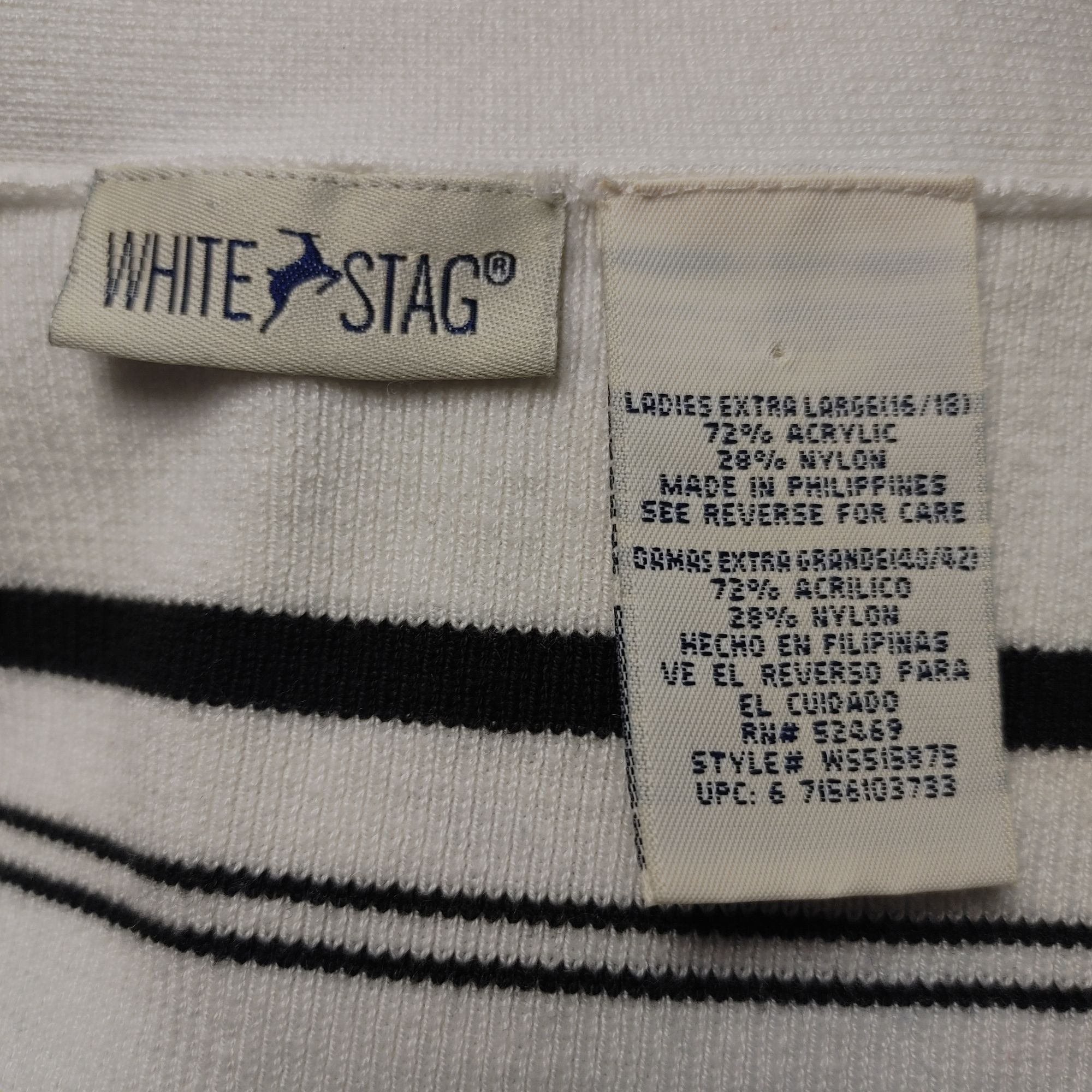 Other White Stag Women's White/Black Stripped Basic T-Shirt 40/42 Size XL / US 12-14 / IT 48-50 - 3 Thumbnail
