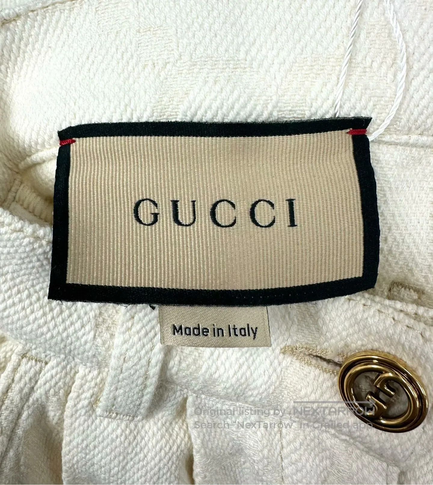 Gucci Guicci Off-White Camouflage Full Print Denim Shorts| Size 33" - 3 Thumbnail