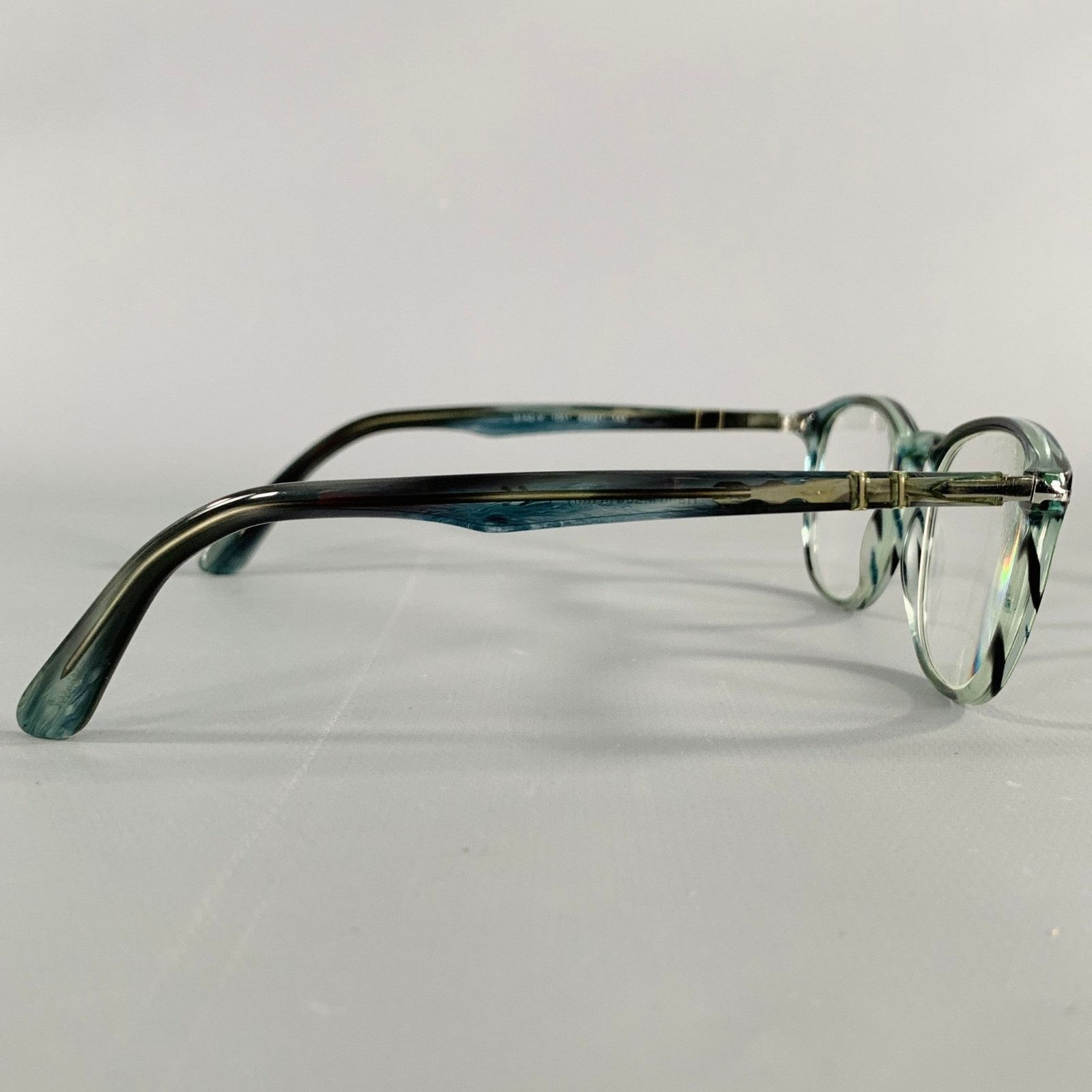 Persol PERSOL Blue Grey Marbled Acetate Eyeglasses Frames Size ONE SIZE - 2 Thumbnail