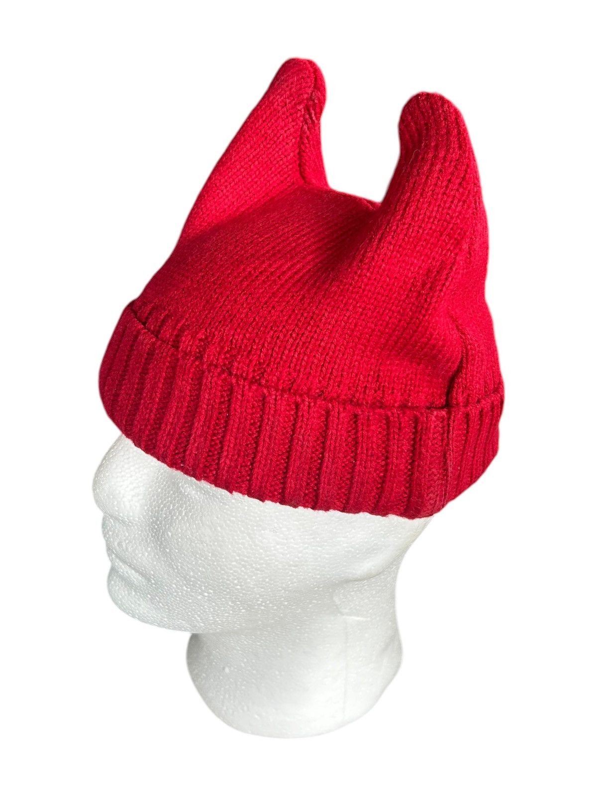 Japanese Brand × Kapital × Vintage ☠️ DEVIL HORN JAPANESE STYLE KNITT RARE BEANIE HATS🎌☠️☠️ Size ONE SIZE - 1 Thumbnail