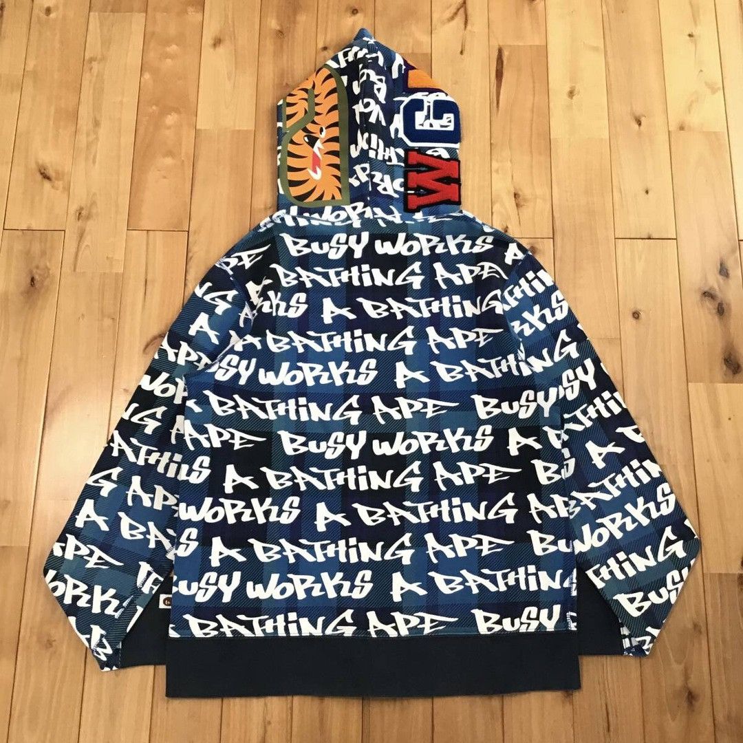 Bape BAPE GRAFFITI CHECK Shark Full Zip Hoodie a bathing ape Size US L / EU 52-54 / 3 - 2 Thumbnail