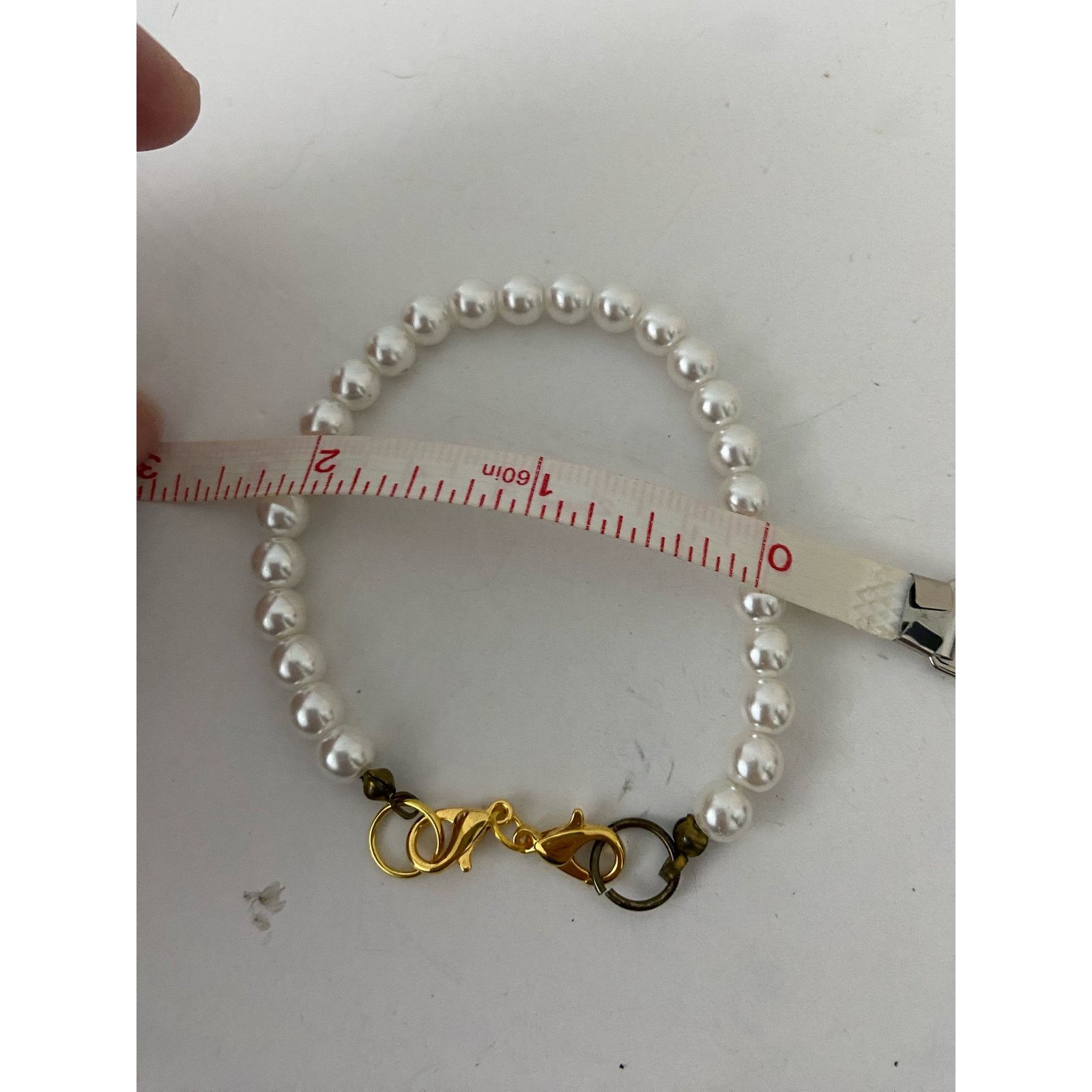 Handmade Upcycled faux pearl bracelet Size ONE SIZE - 3 Thumbnail